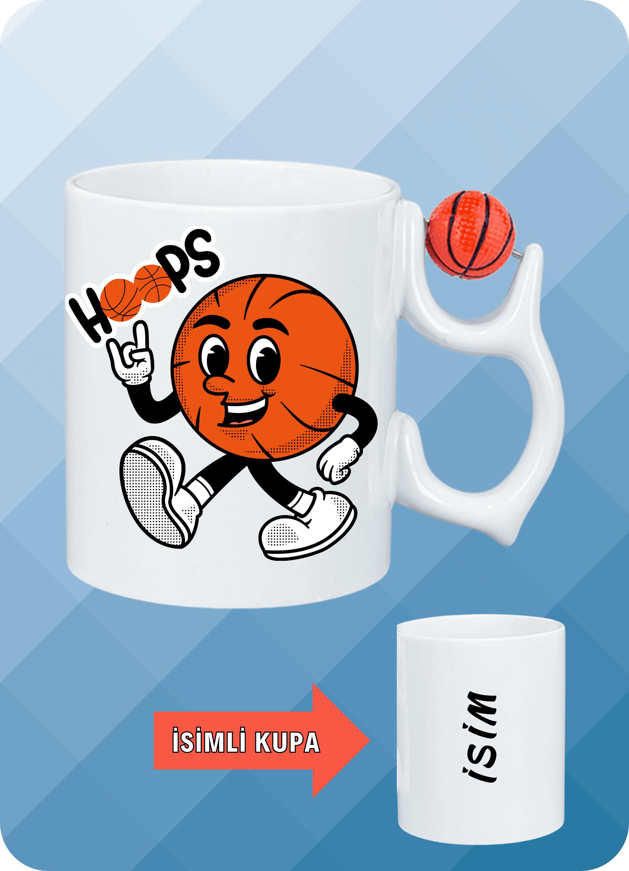 Basketbol Toplu Basket Sever Kupa Bardak Çay Kahve Fincanı-4