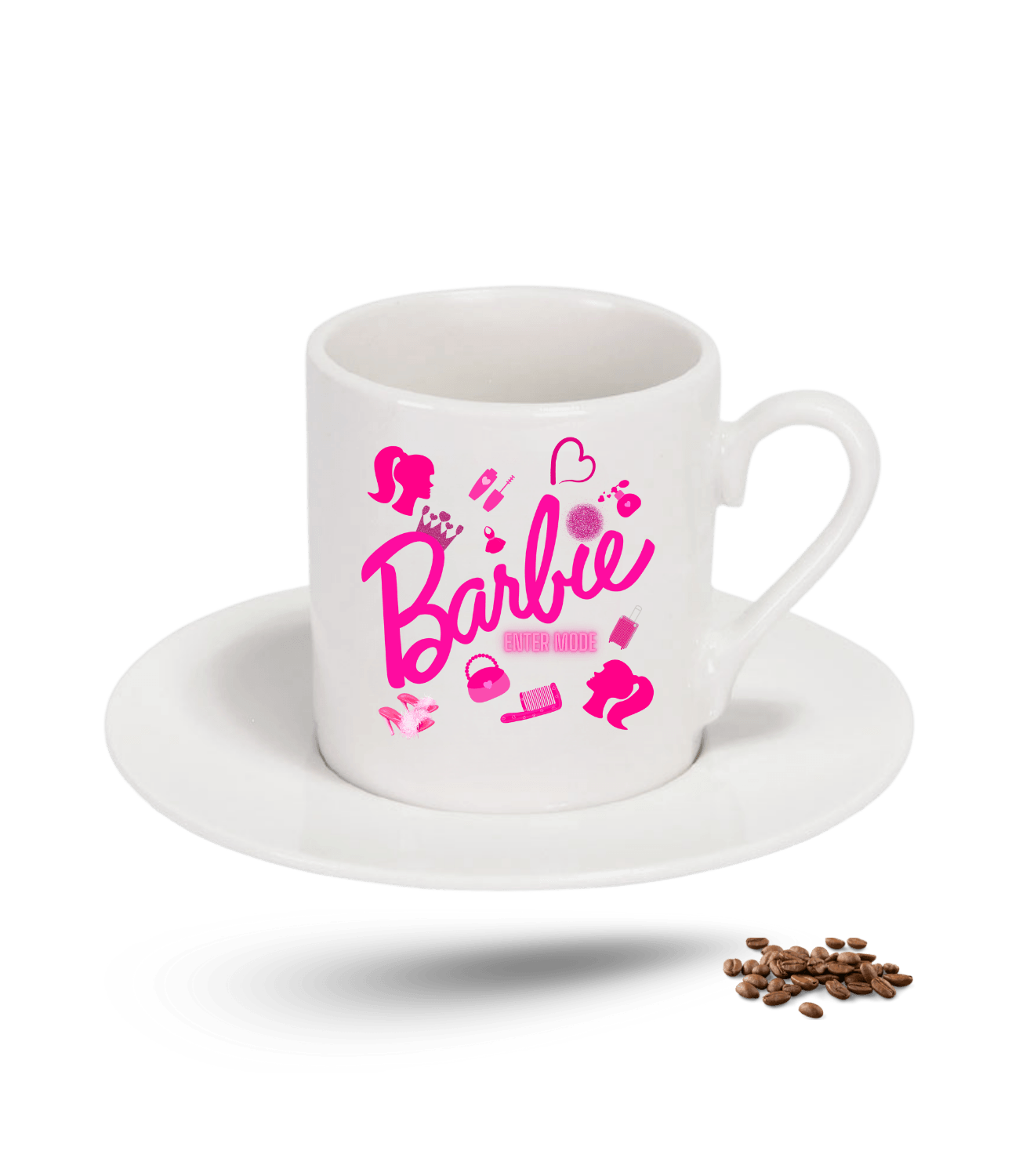 Enter Mode Barbies Baskılı Porselen Türk Kahvesi Fincanı Tekli