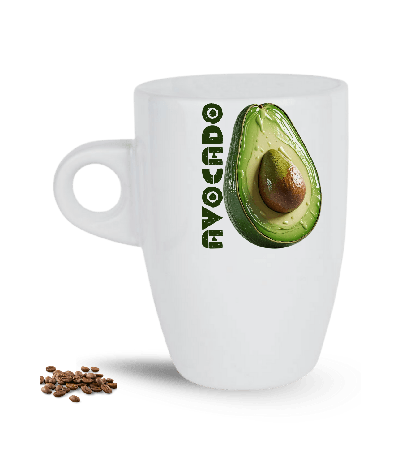 3d Avokado Baskılı Porselen Latte Kupa Bardak