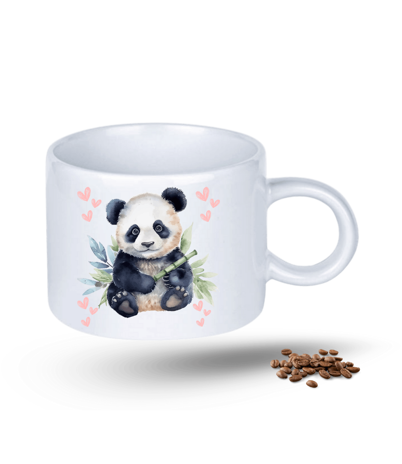 Sevimli Panda Baskılı Porselen Motto Kupa Bardak