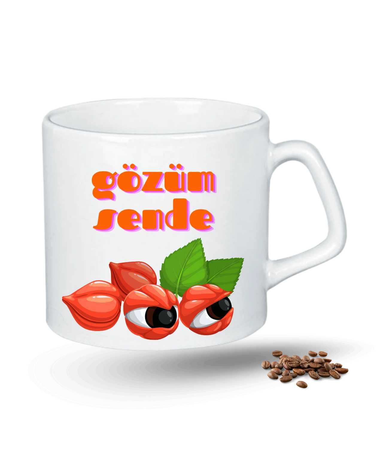 Gözüm Sende Baskılı Porselen Afilli Kupa Bardak