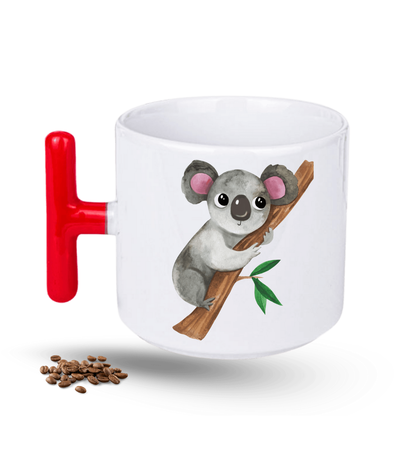 Sevimli Koala Baskılı T Saplı Porselen Kupa Bardak