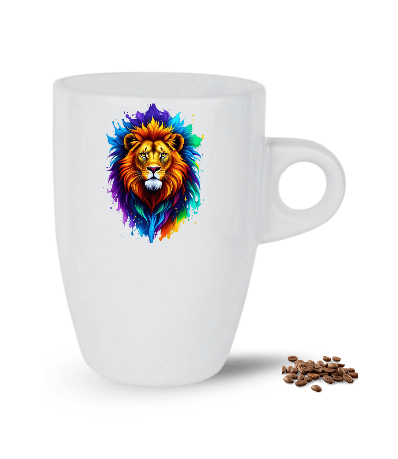 Arslan Temalı Grafity Aslan Baskılı Porselen Latte Kupa Bardak