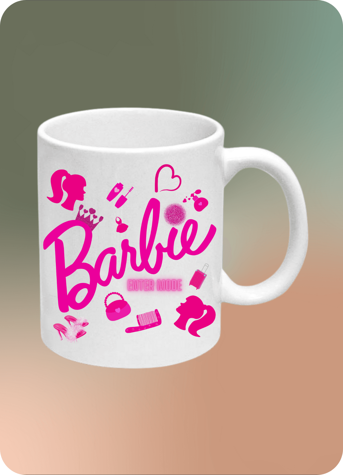 Barbies Enter Mode Baskılı Kupa Bardak Çay Kahve Fincanı
