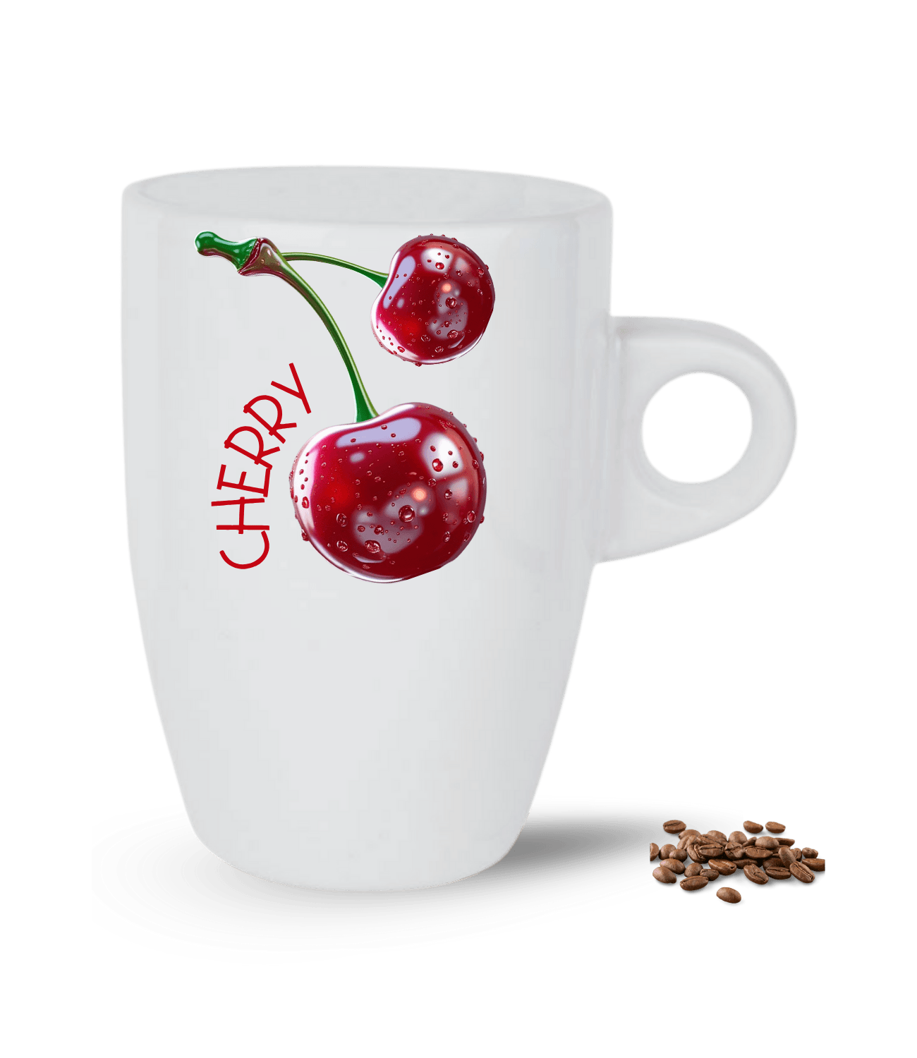 3d Kiraz Cherry Baskılı Porselen Latte Kupa Bardak