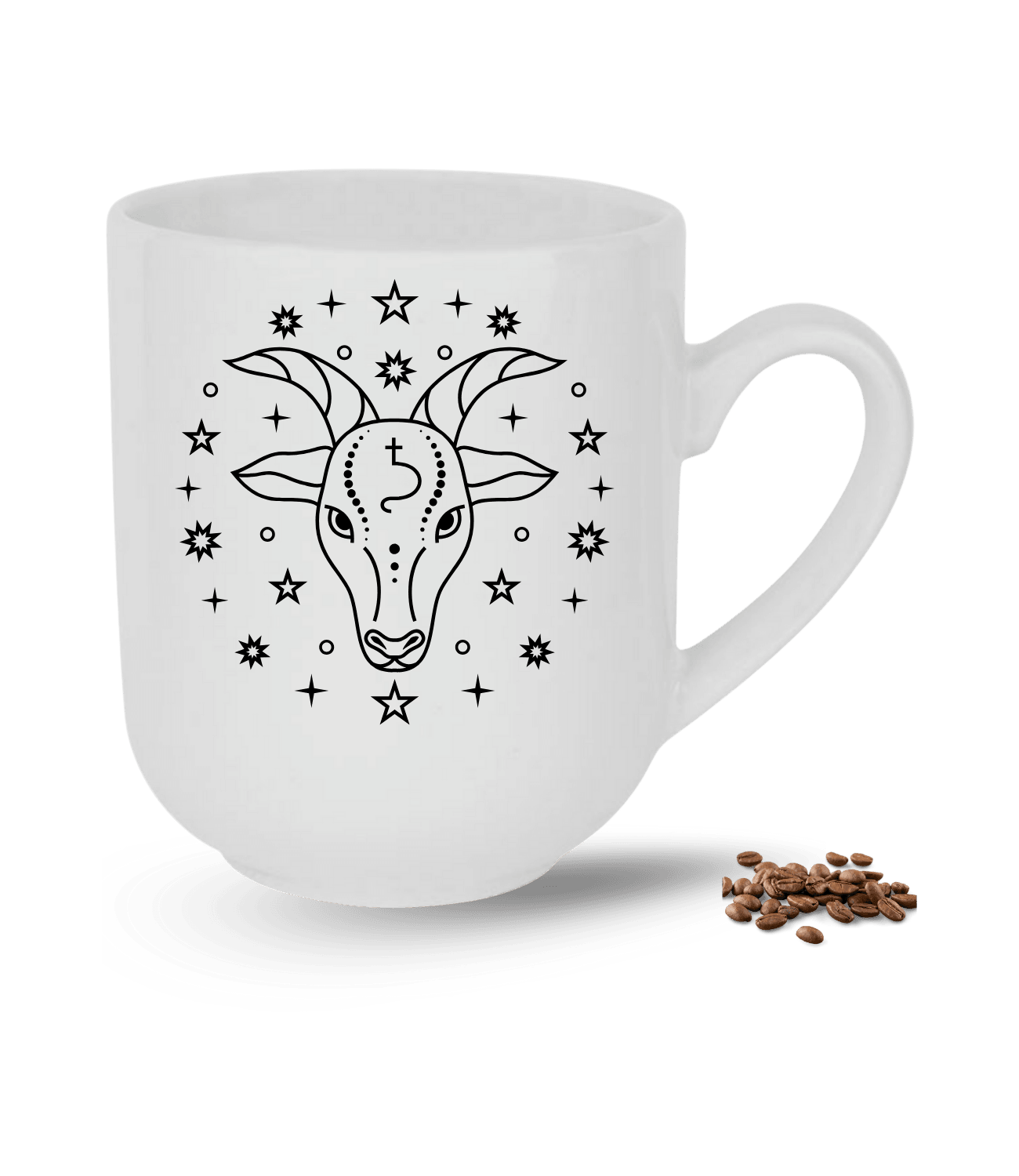 Oğlak Burcu Zodyak Baskılı Elit Lüx Porselen Kupa Bardak