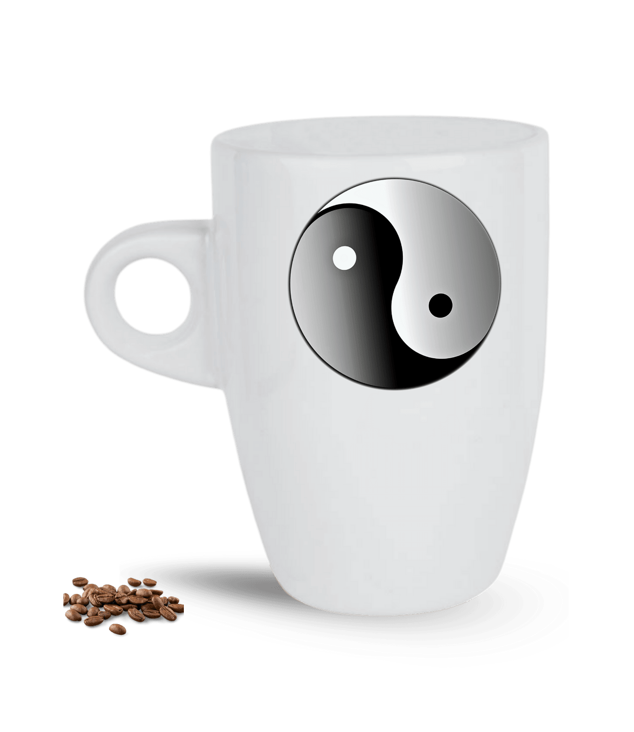 Zodyak Temalı Ying Yang Denge Baskılı Porselen Latte Kupa Bardak