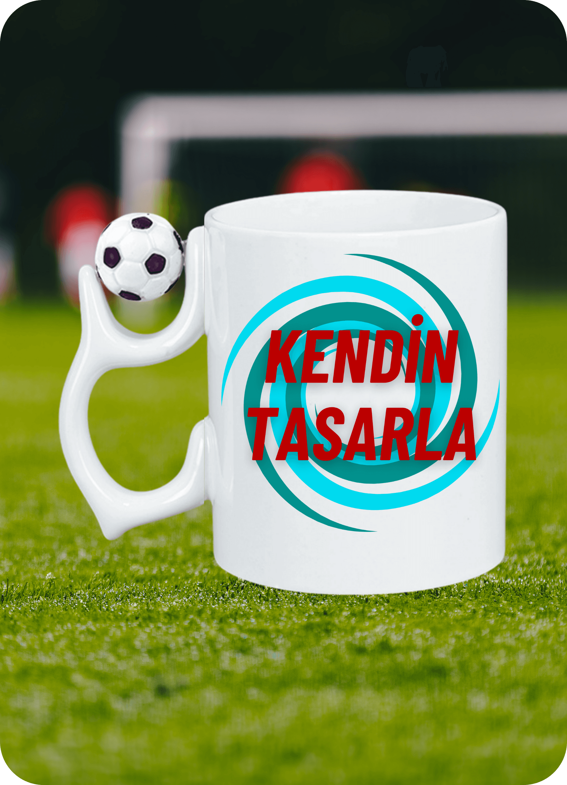 Futbol Toplu Kişiye Özel İsimli Resimli Kupa Bardak Çay Kahve Fincanı