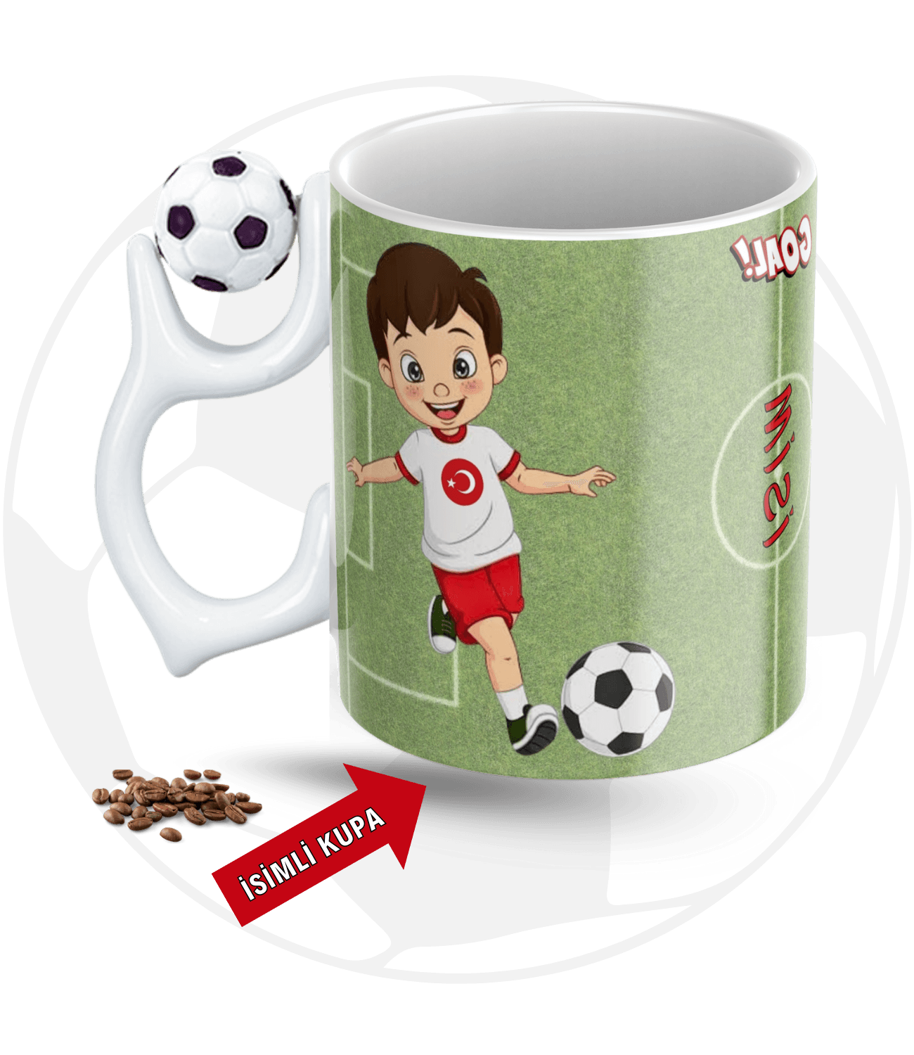 Milli Takım Forma Oyunculu Futbol Toplu Kupa + Baskılı Pamuklu Tişört Kombin