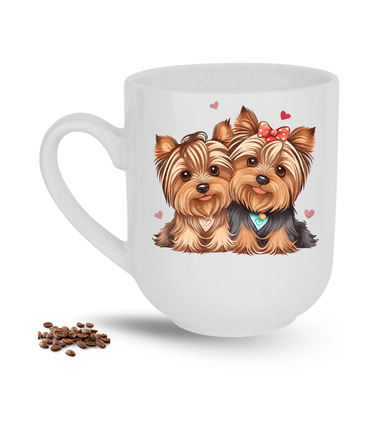 Terrier Cute Köpek Sever Kalpli Baskılı Elit Lüx Porselen Kupa Bardak