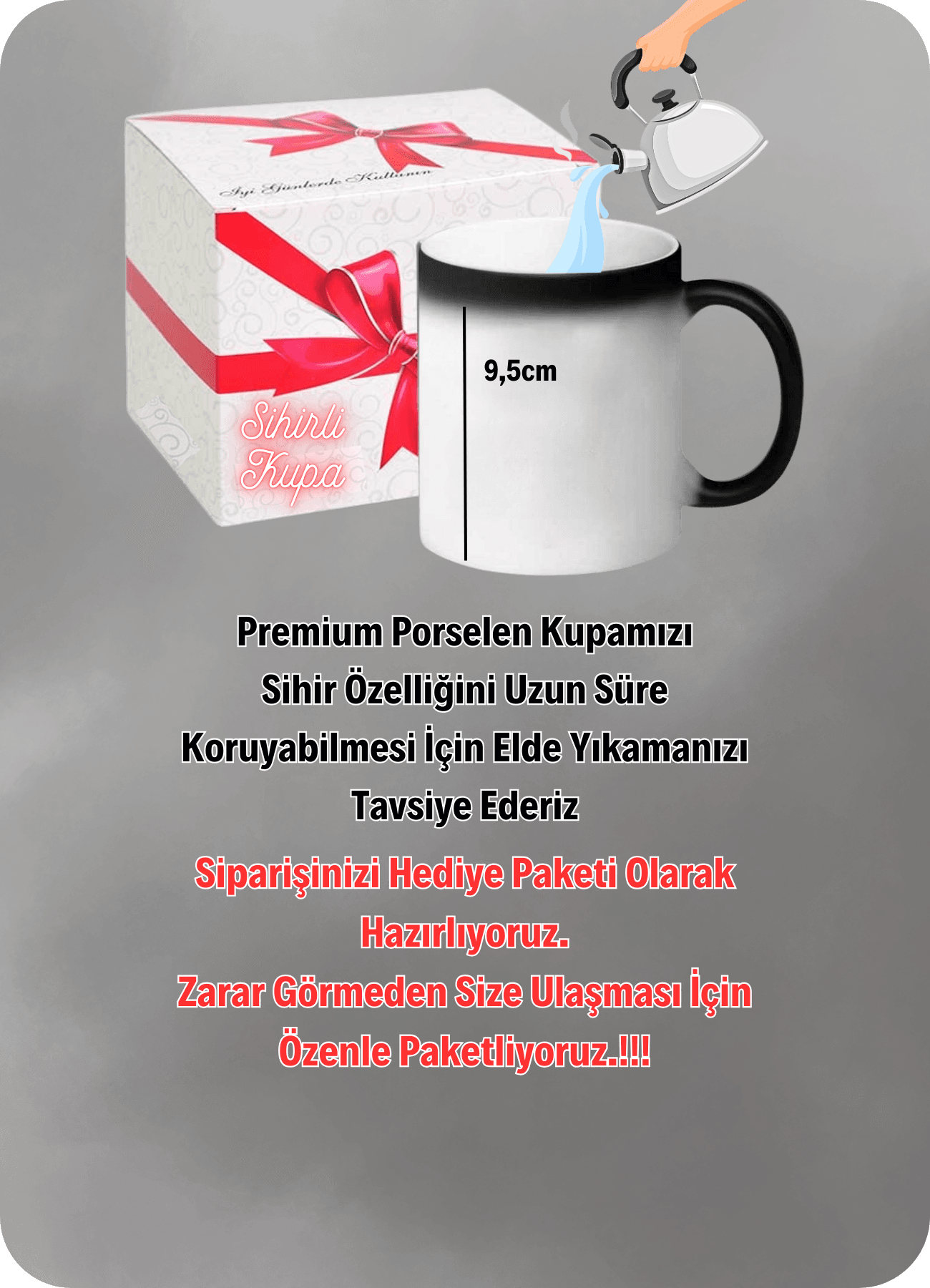 Sihirli Kişiye Özel İsimli Resimli Sihirli Kupa Bardak Çay Kahve Fincanı