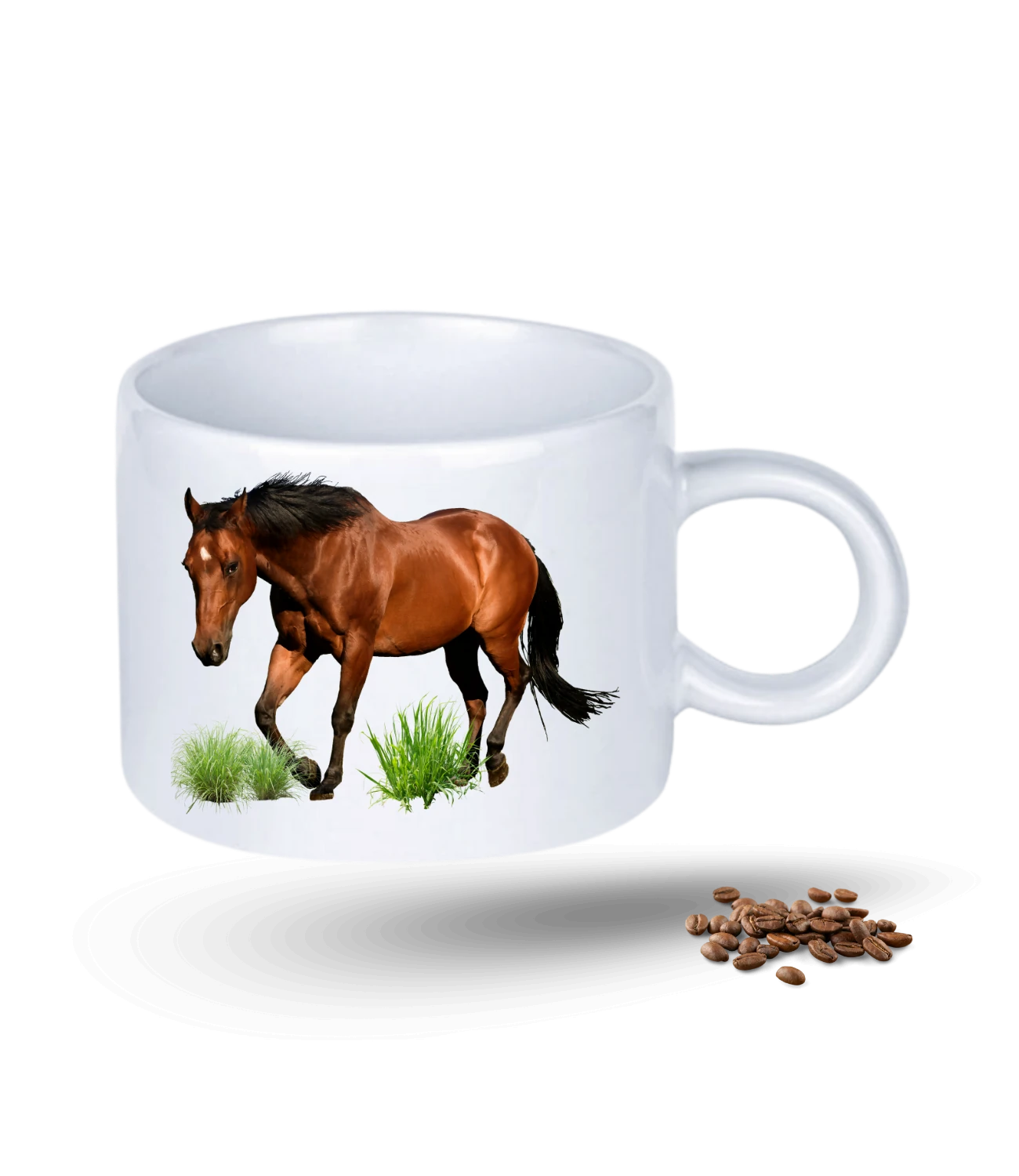 At Temalı At Sever Baskılı Porselen Motto Kupa Bardak