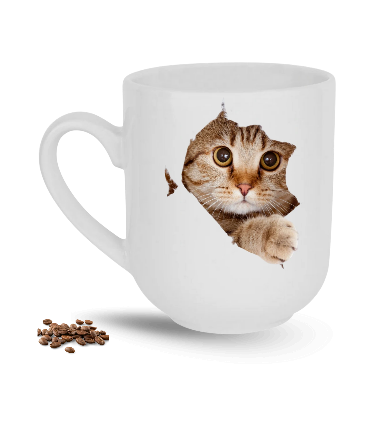 Tekir Kedi Temalı Kedi Sever Baskılı Elit Lüx Porselen Kupa Bardak