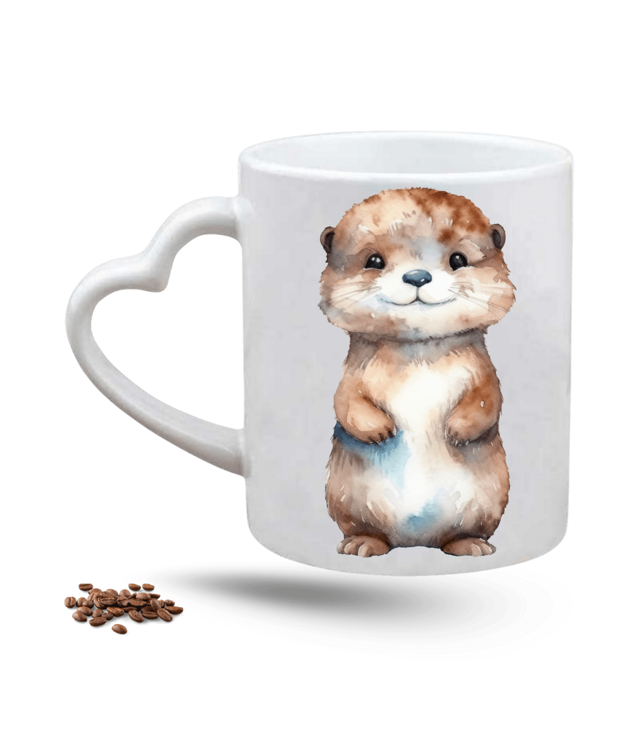 Sevimli Anime Su Samuru Cute Baskılı Porselen Kalp Kulp Kupa Bardak