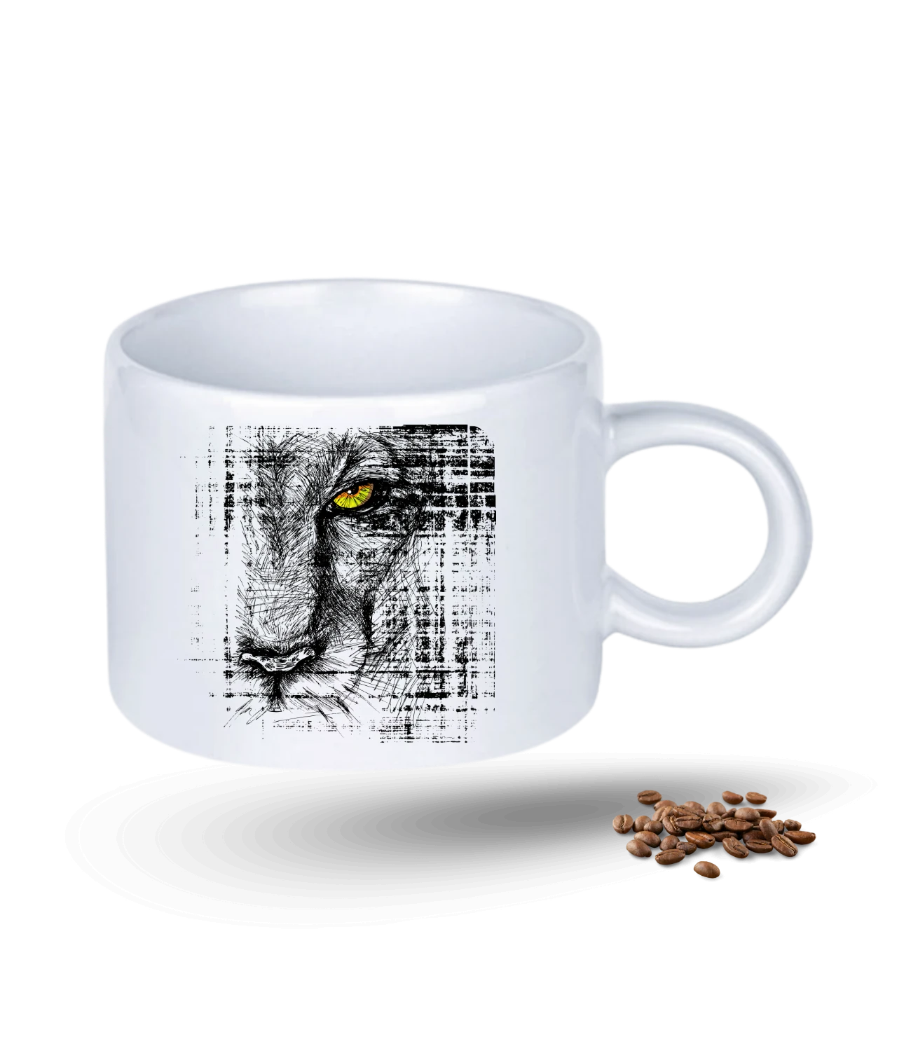 Kaplan Gözü Temalı Kaplan Sever Baskılı Porselen Motto Kupa Bardak