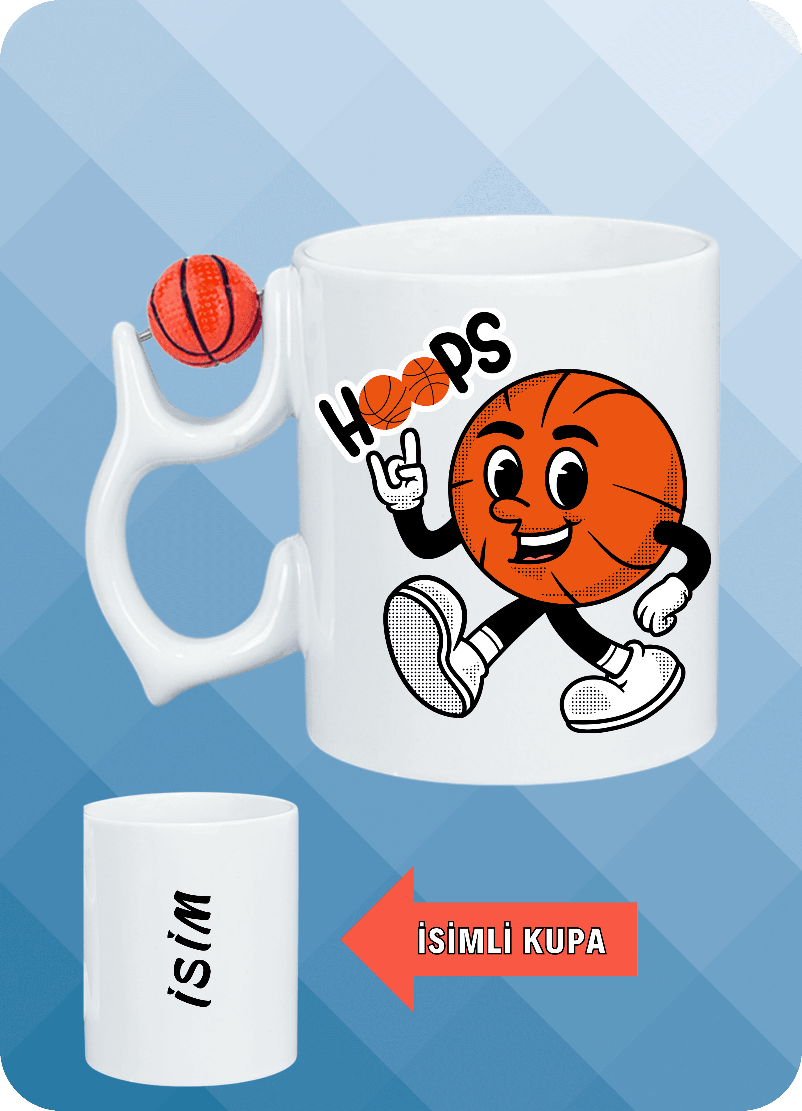 Basketbol Toplu Basket Sever Kupa Bardak Çay Kahve Fincanı-4
