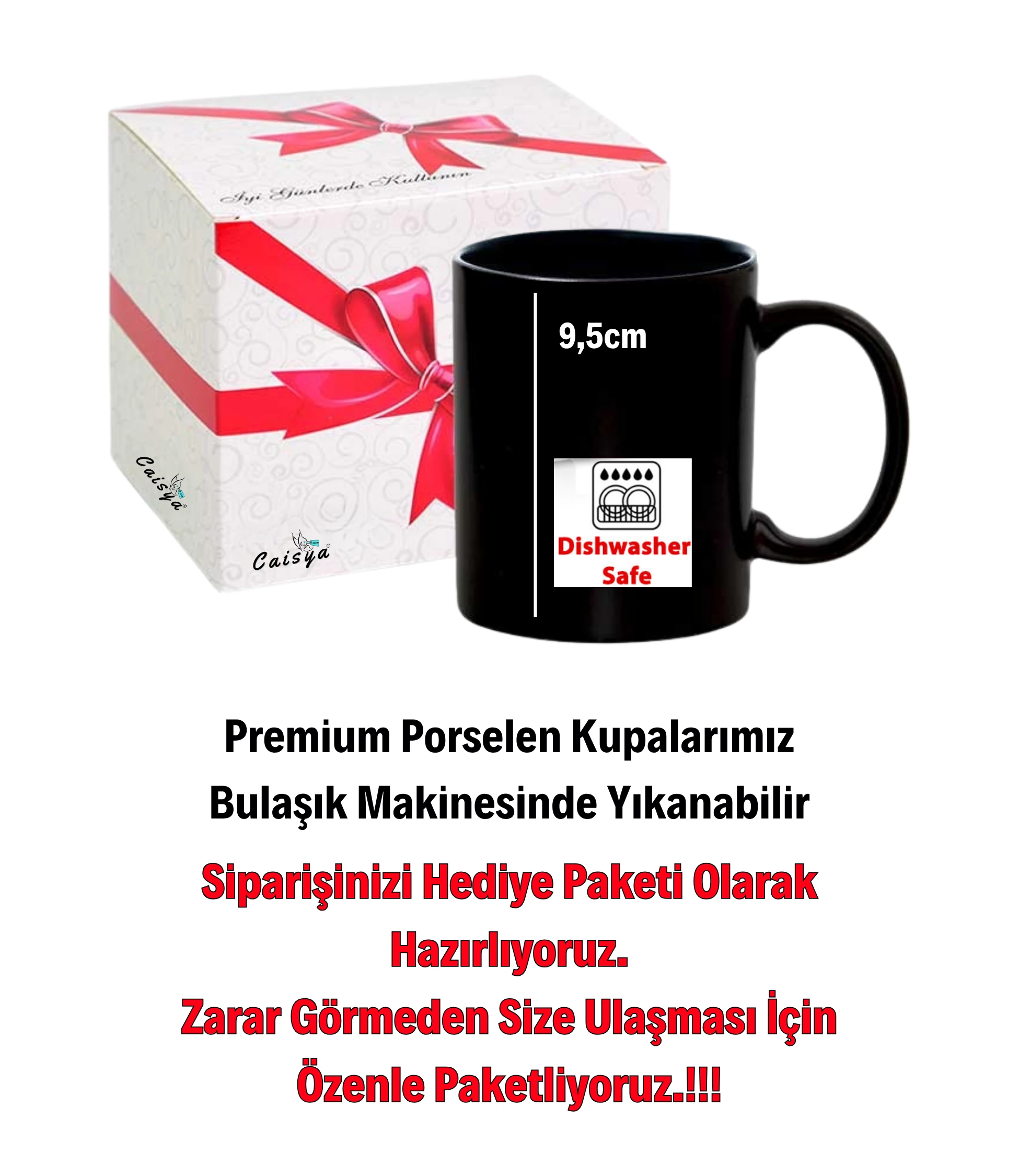 Helloween Cadılar Bayramı Temalı Baskılı Siyah Porselen Kupa Bardak