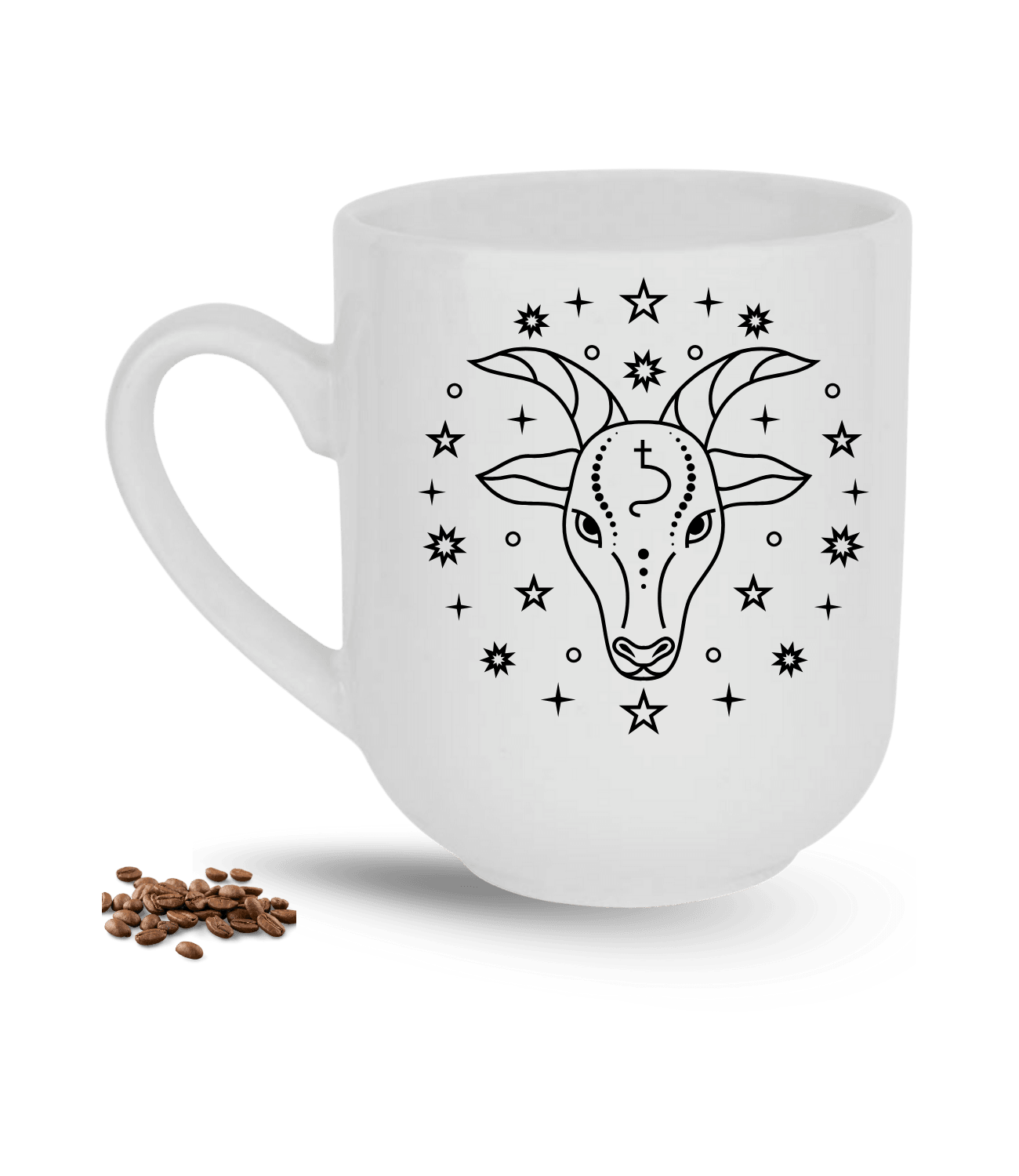 Oğlak Burcu Zodyak Baskılı Elit Lüx Porselen Kupa Bardak