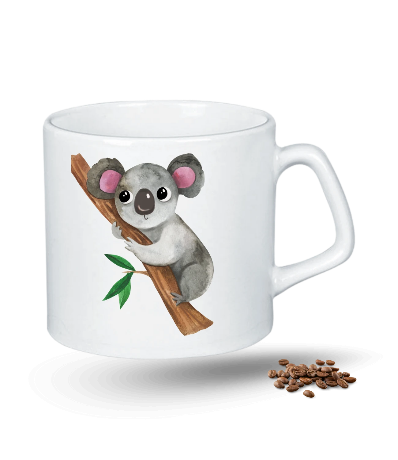 Sevimli Koala Baskılı Porselen Afilli Kupa Bardak