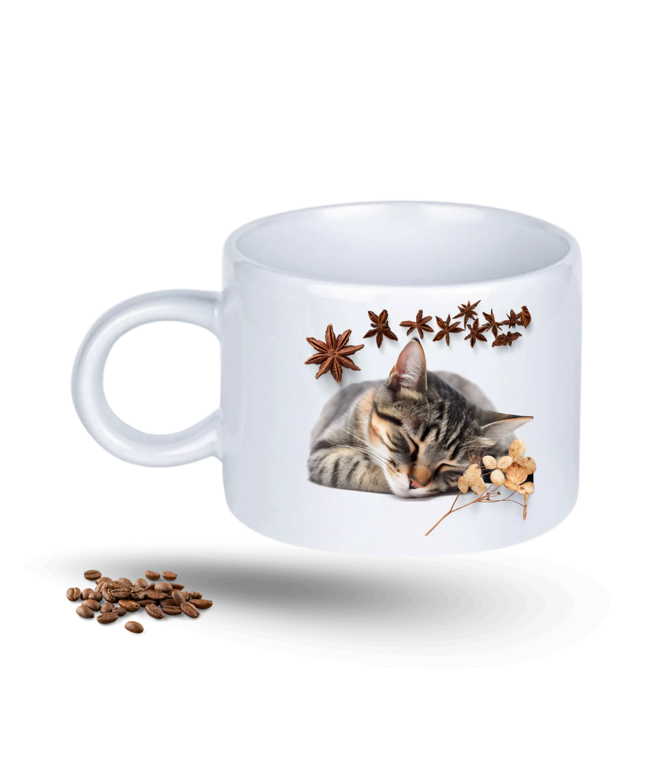 Uykucu Kedi Temalı Kedi Sever Baskılı Porselen Motto Kupa Bardak