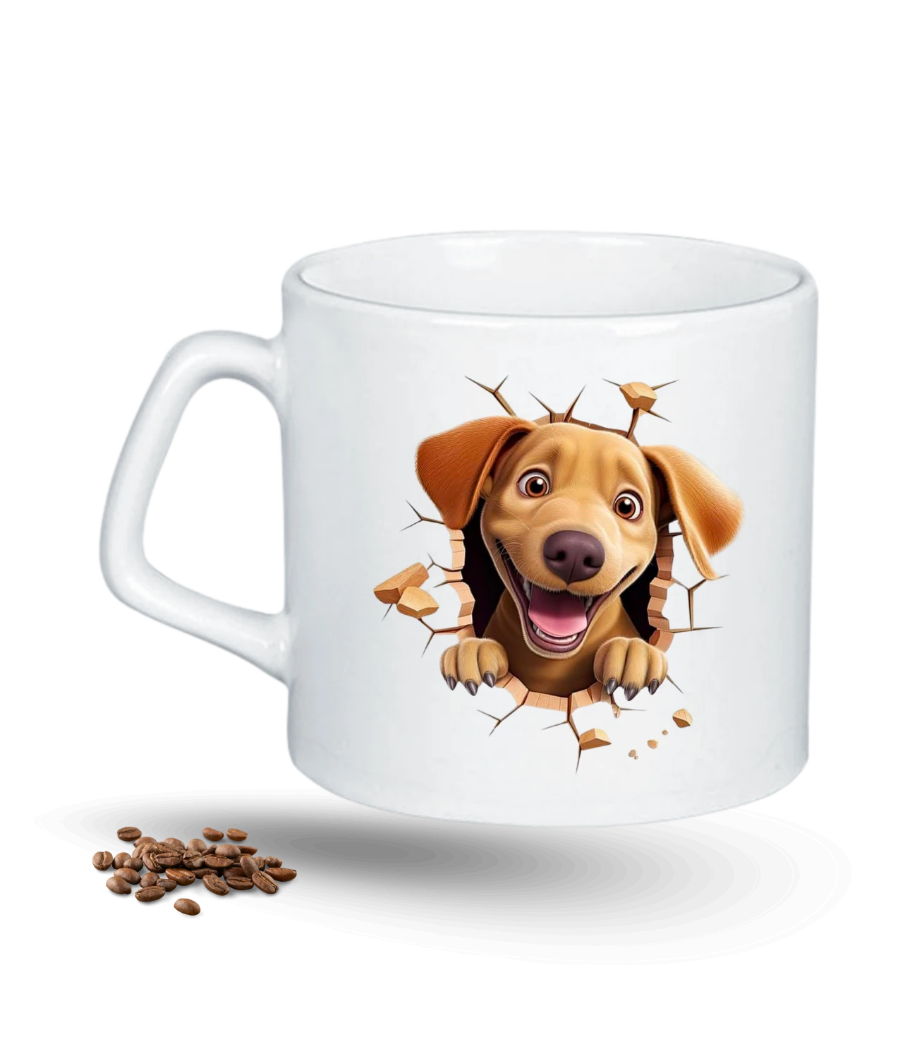 Sevimli Köpek Temalı Köpek Sever Baskılı Porselen Afilli Kupa Bardak