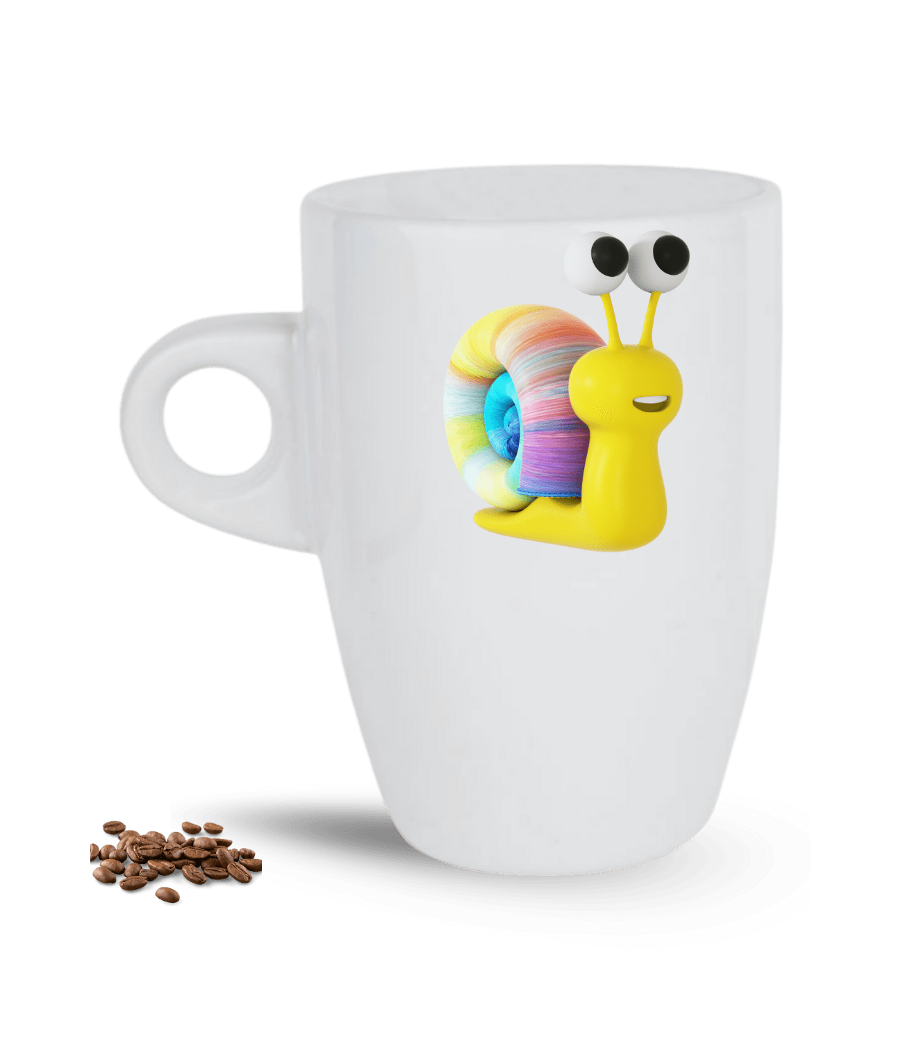Anime 3d Salyangoz Baskılı Porselen Latte Kupa Bardak