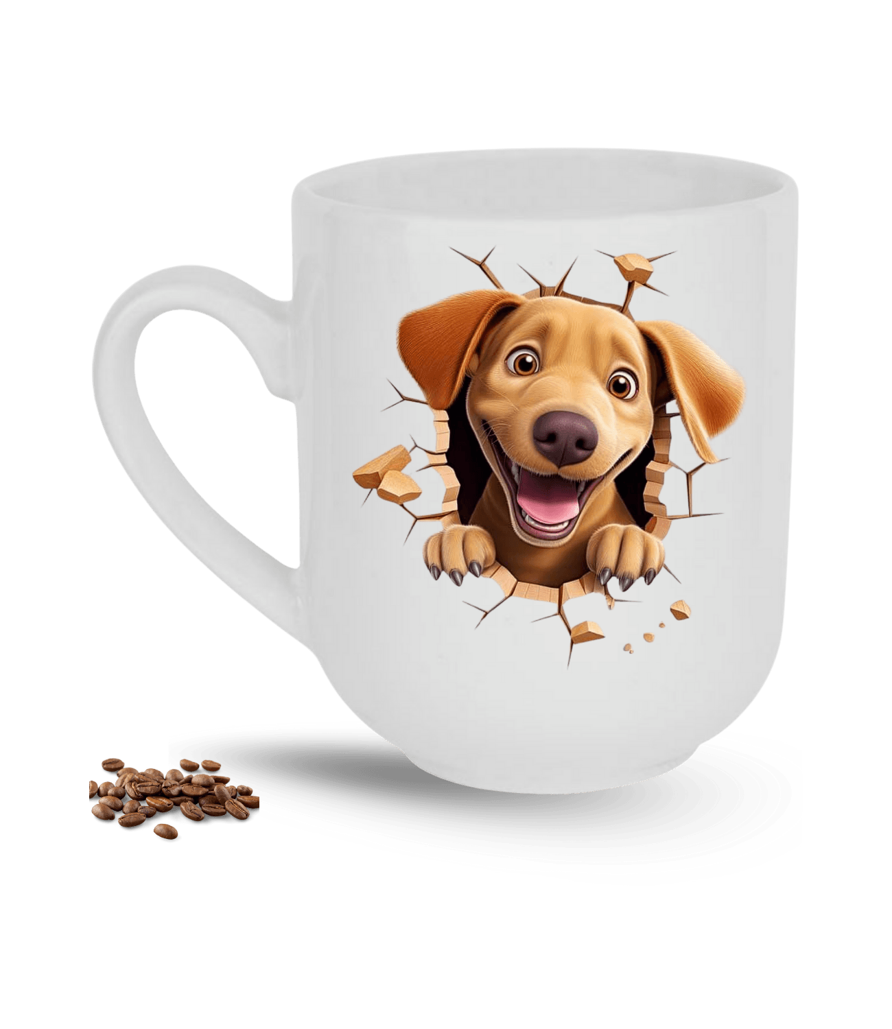 Sevimli Köpek Temalı Köpek Sever Baskılı Elit Lüx Porselen Kupa Bardak
