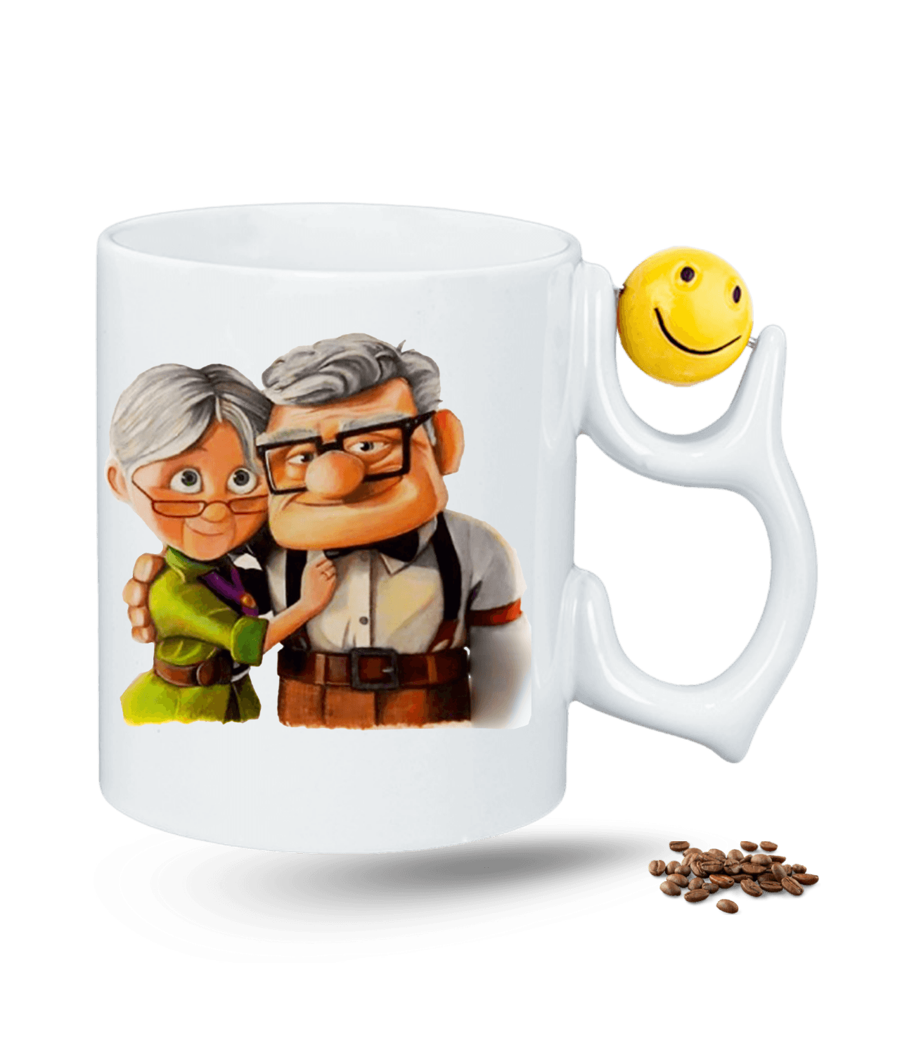 Yukarı Bak Yaşlı Çift Baskılı Emoji Dönen Toplu Kupa Bardak Çay Kahve Fincanı