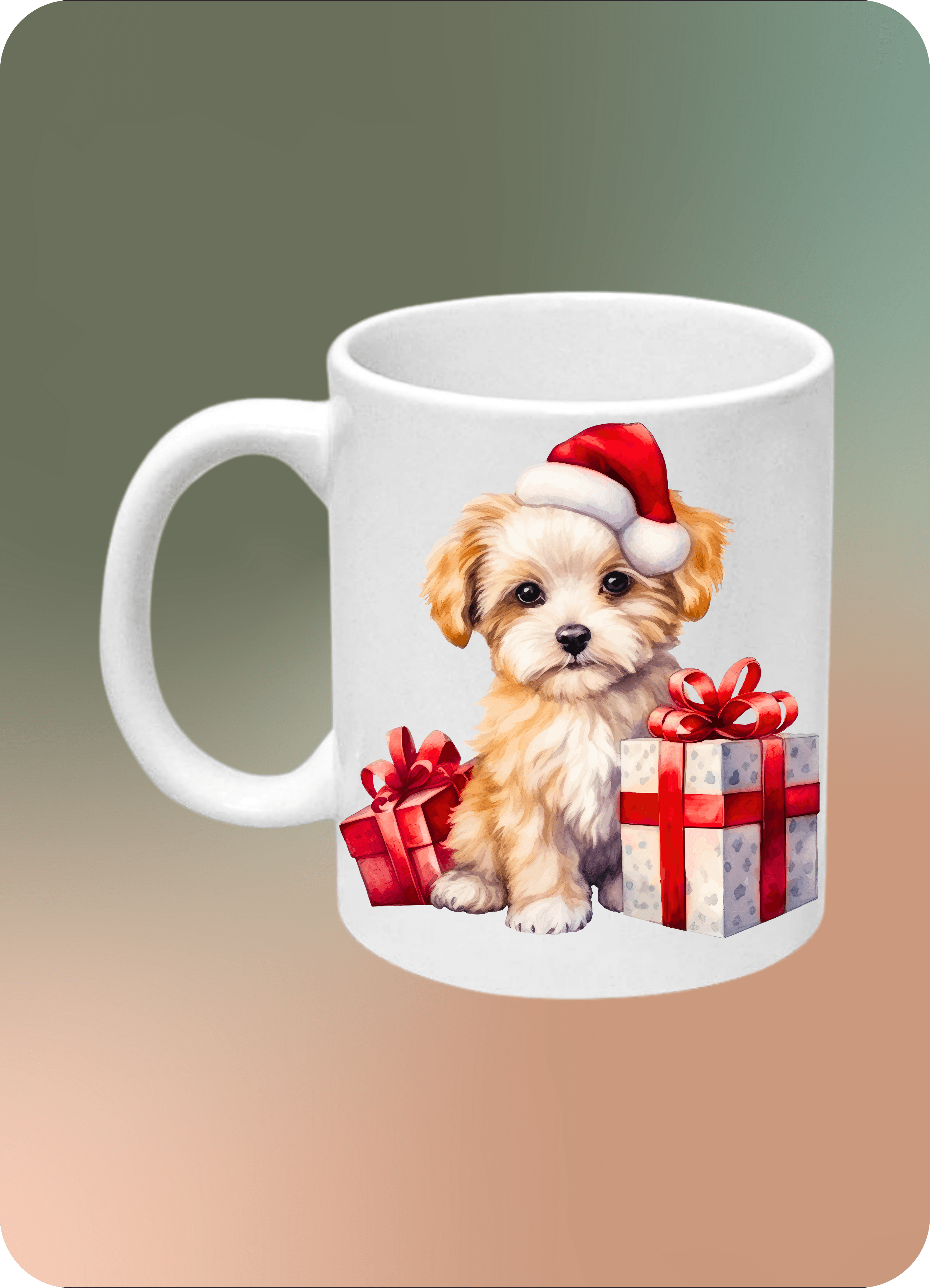 Christmas Dog Baskılı Köpek Sever Kupa Bardak Çay Kahve Fincanı