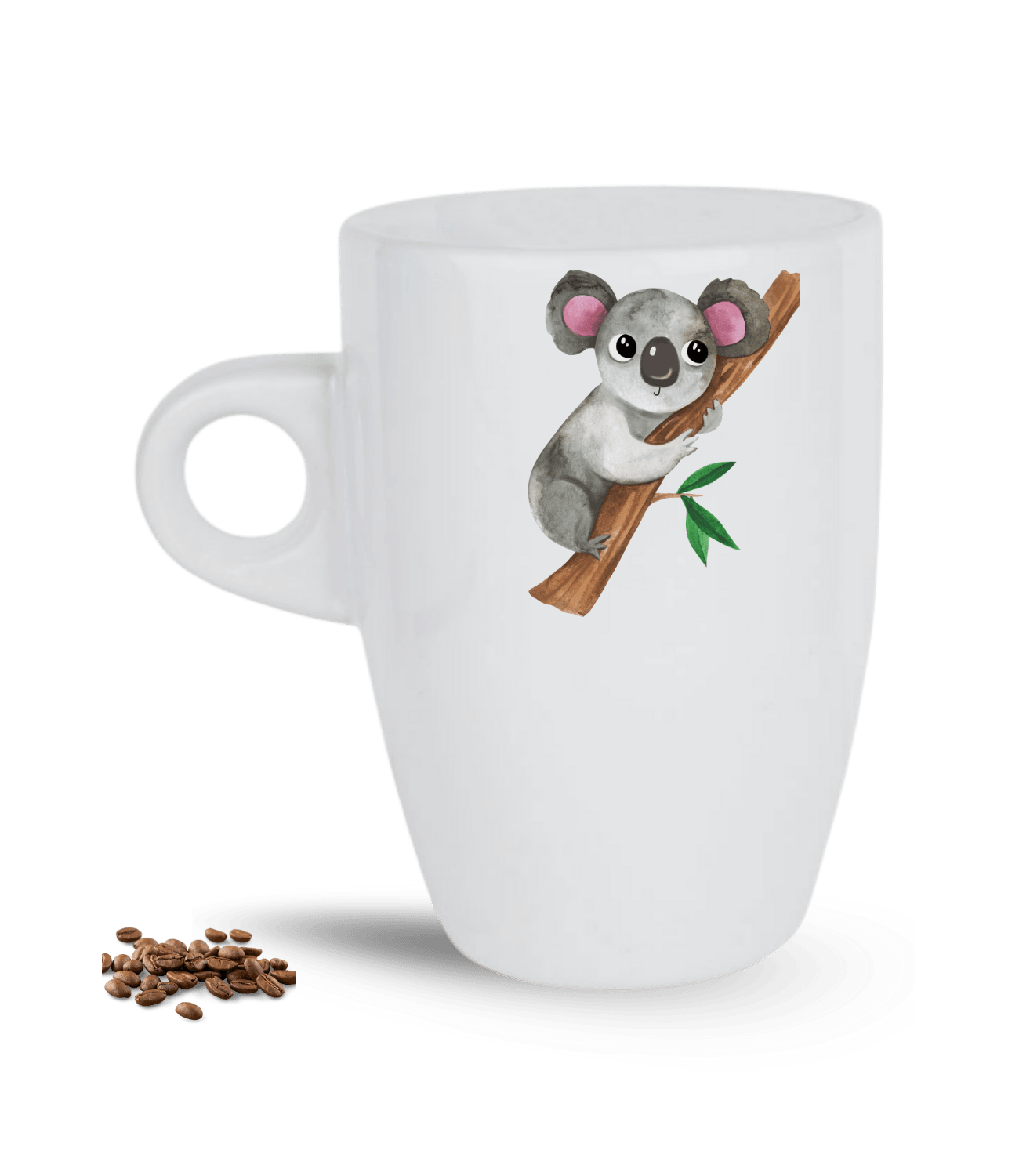 Sevimli Koala Baskılı Porselen Latte Kupa Bardak