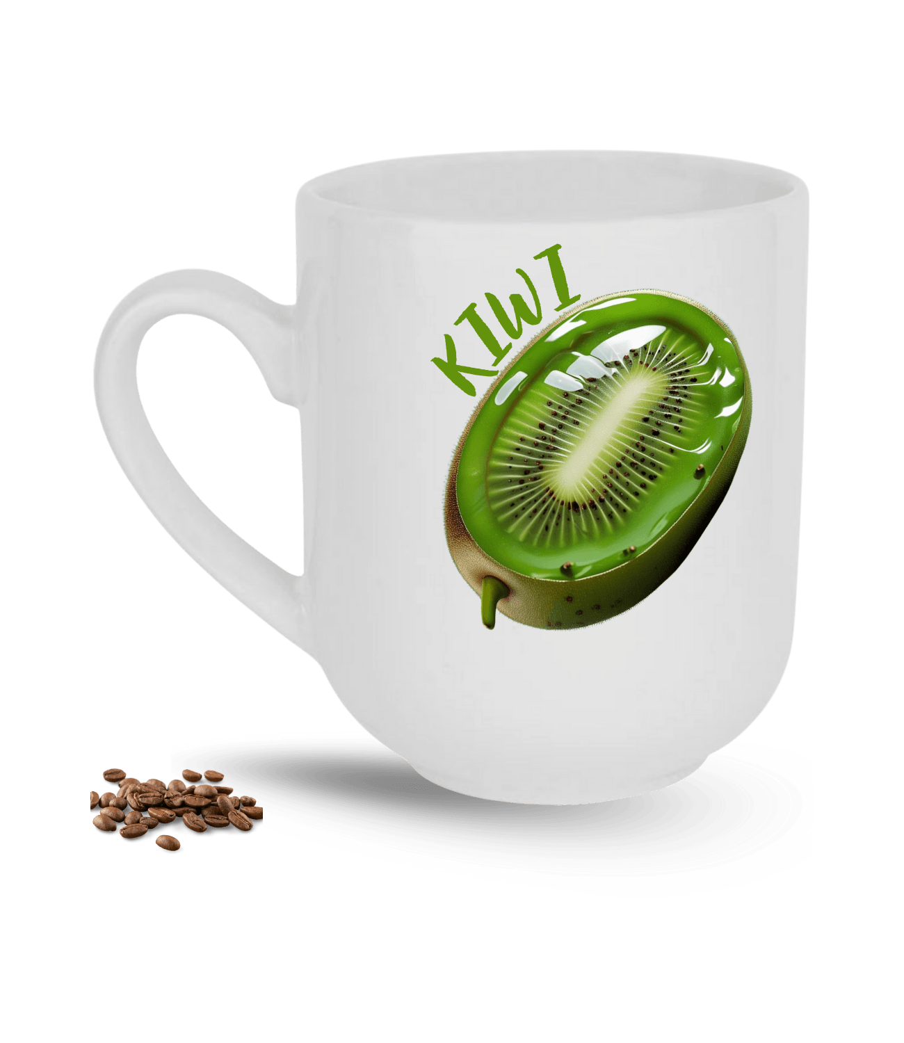 3d Kiwi Baskılı Elit Lüx Porselen Kupa Bardak