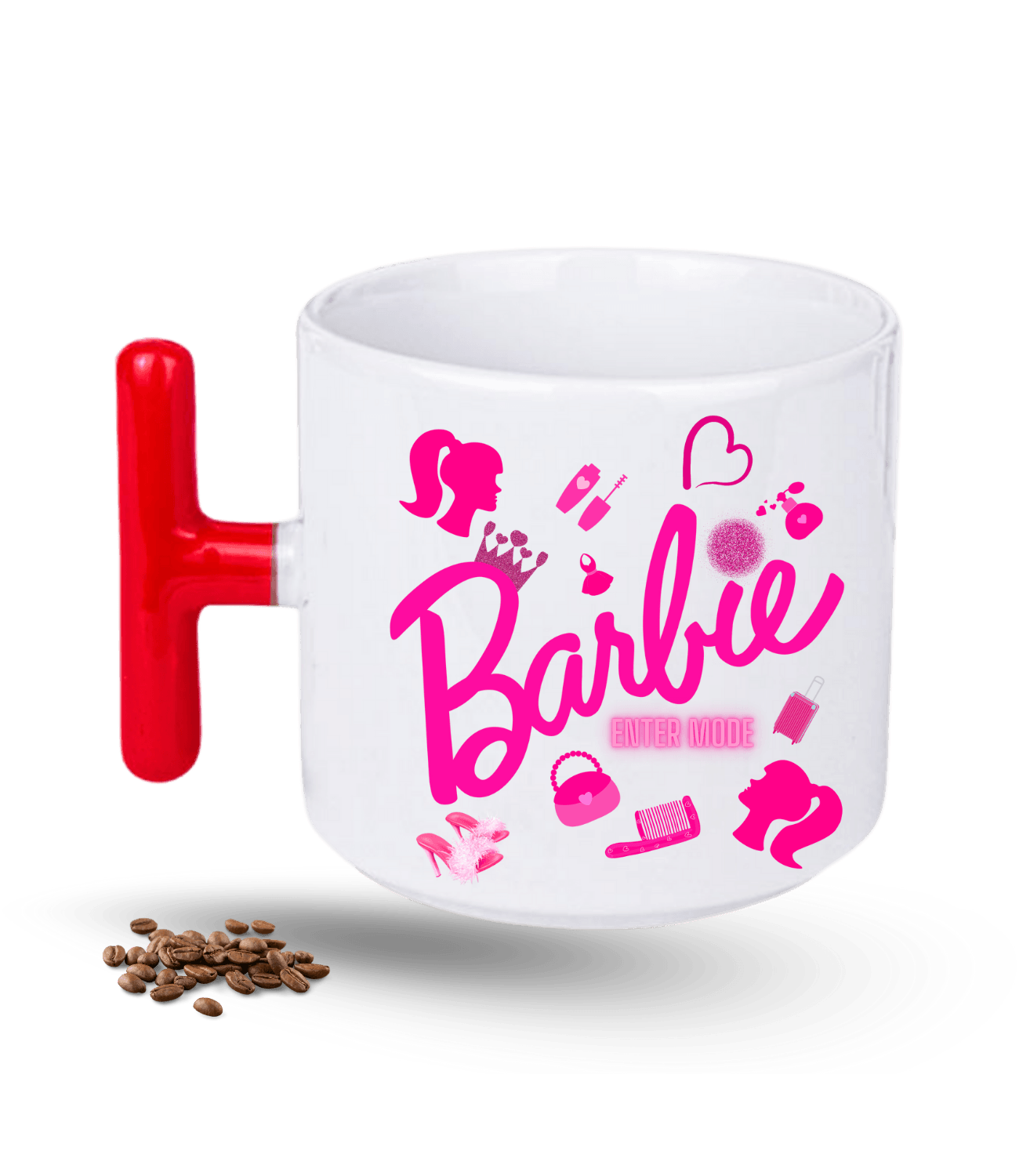 Enter Mode Barbies Baskılı T Saplı Porselen Kupa Bardak