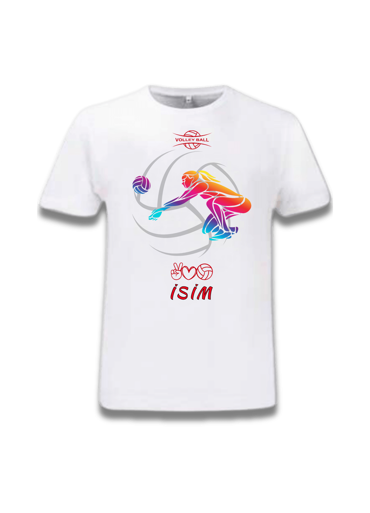 Voleybol Temalı İsimli Kadın Voleybol Pasör Baskılı Tişört