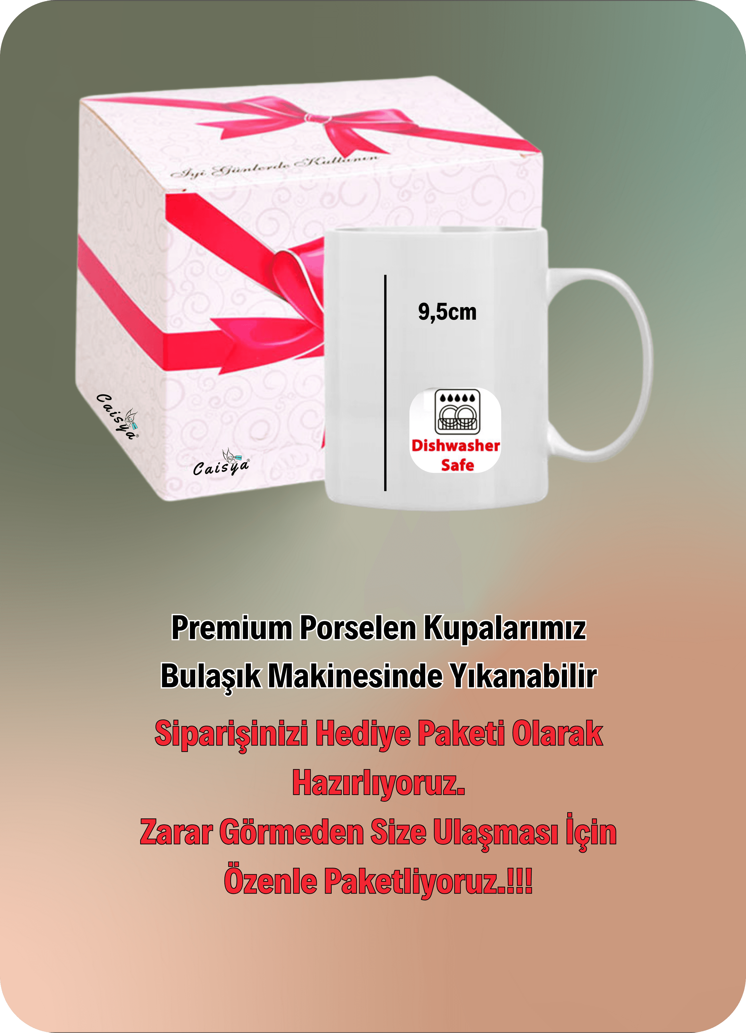 Kara Kalem Kurt Asena Baskılı Kupa Bardak Çay Kahve Fincanı