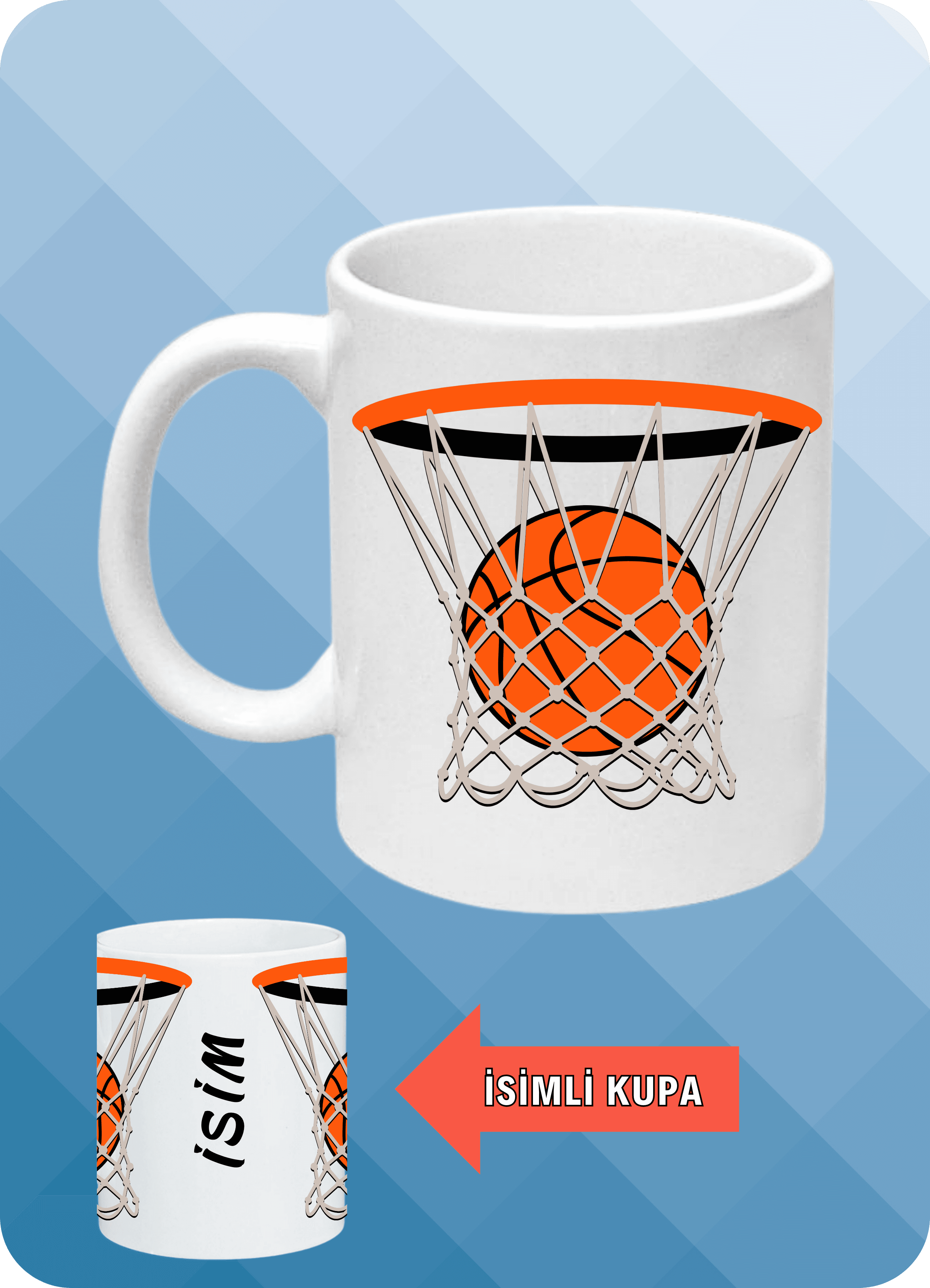 Basketbol Temalı Basket Sever Baskılı Kupa Bardak Çay Kahve Fincanı-8