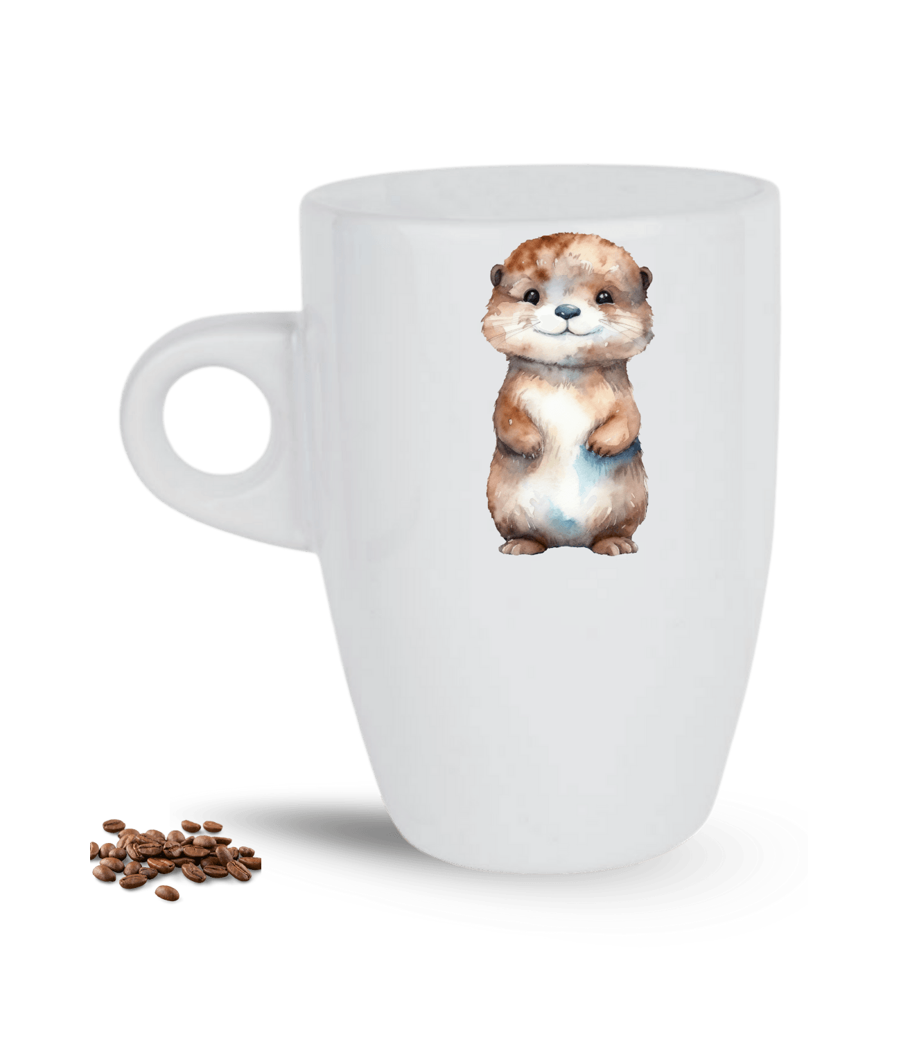 Sevimli Anime Su Samuru Cute Baskılı Porselen Latte Kupa Bardak