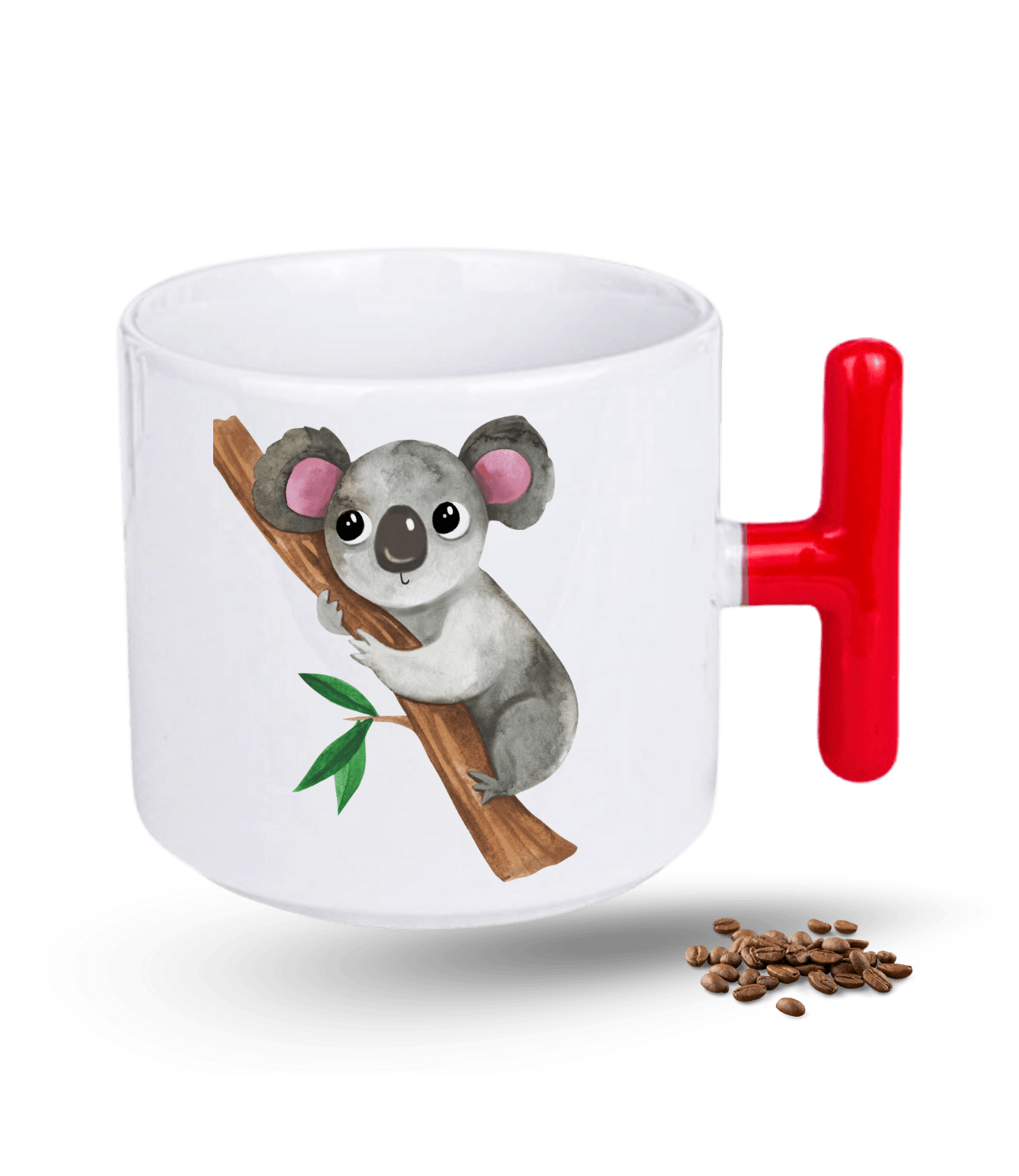 Sevimli Koala Baskılı T Saplı Porselen Kupa Bardak