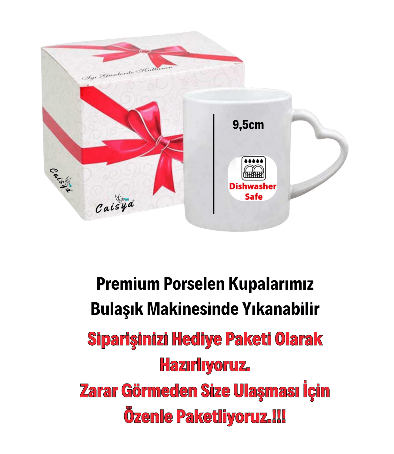 Oğlak Burcu Zodyak Baskılı Porselen Kalp Kulp Kupa Bardak