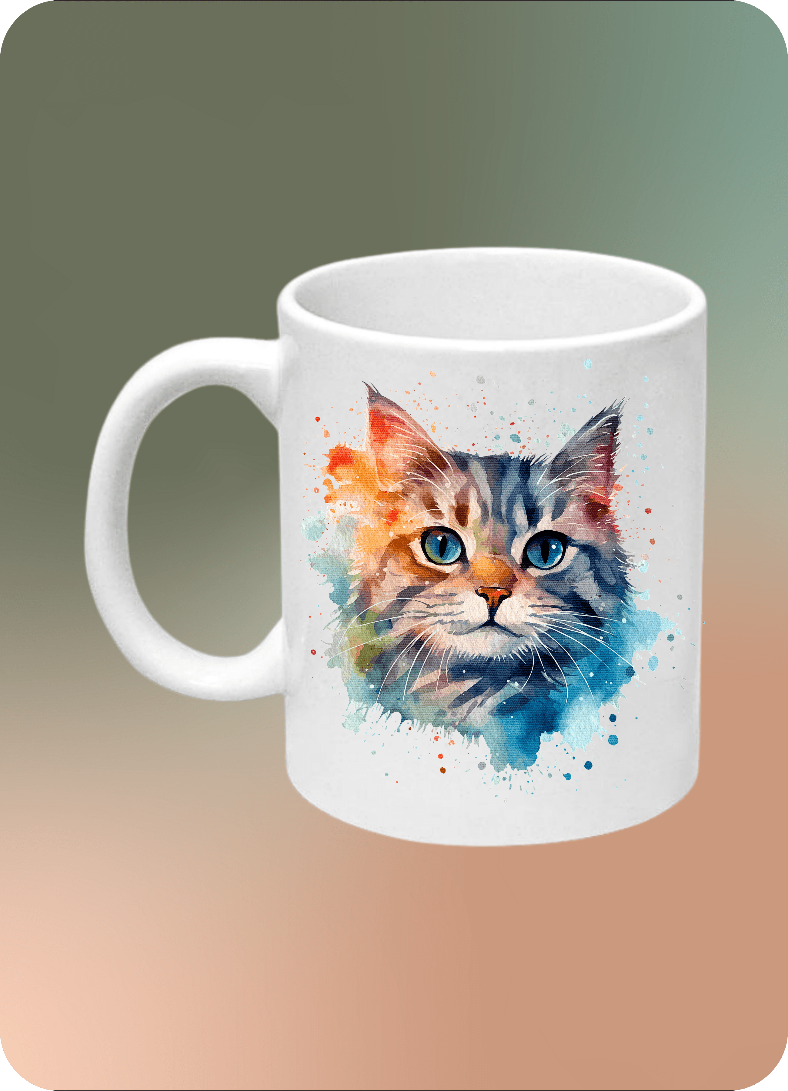 Renkli Kedi Baskılı Cute Cats Kupa Bardak Çay Kahve Fincanı