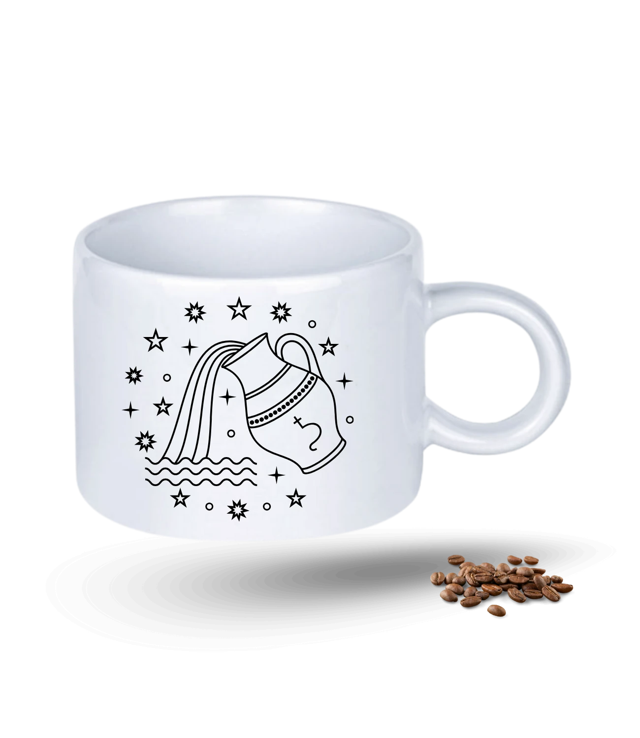 Kova Burcu Zodyak Baskılı Porselen Motto Kupa Bardak