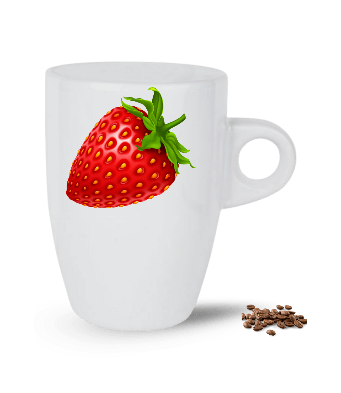 3d Çilek Baskılı Porselen Latte Kupa Bardak