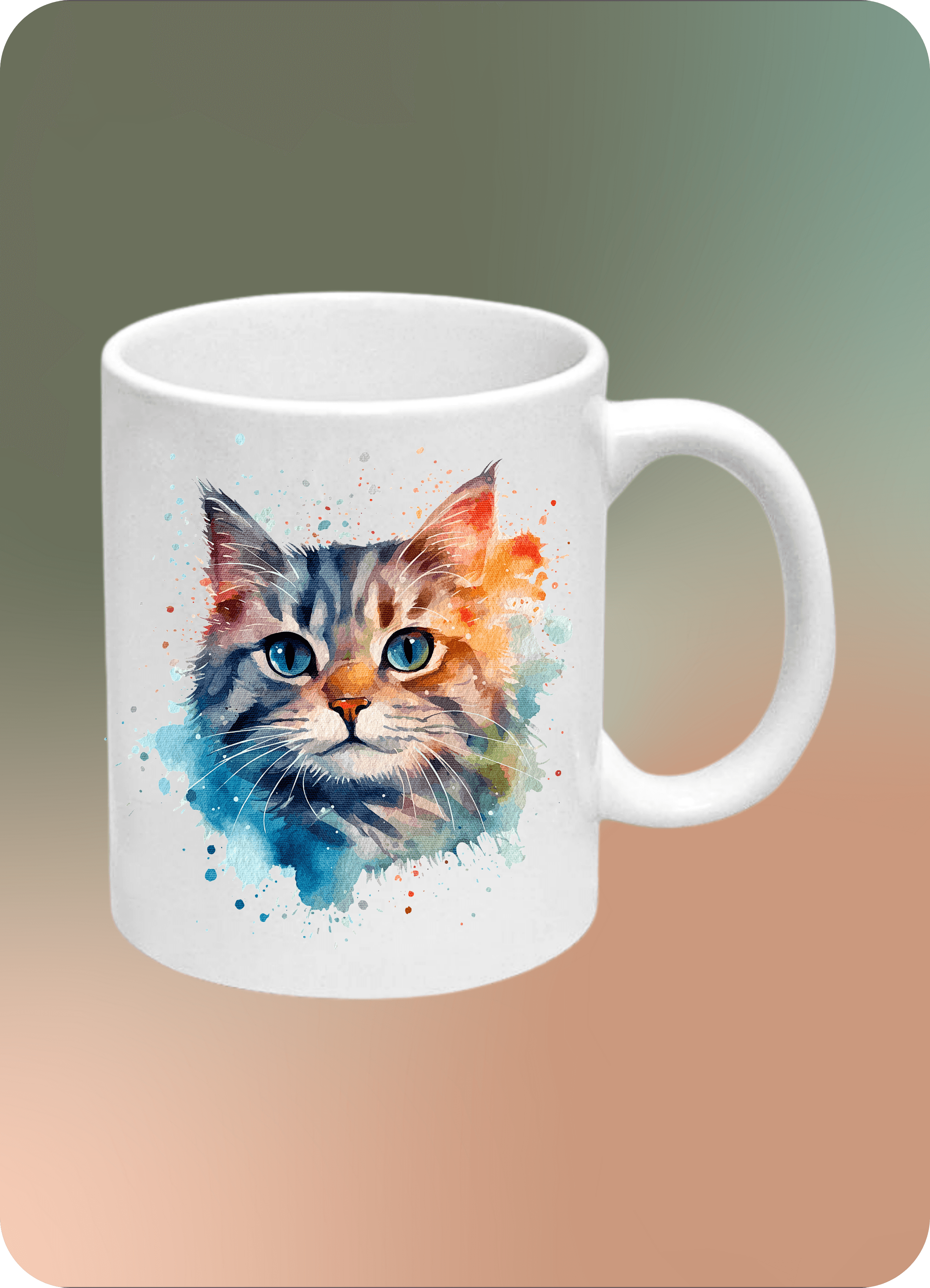 Renkli Kedi Baskılı Cute Cats Kupa Bardak Çay Kahve Fincanı