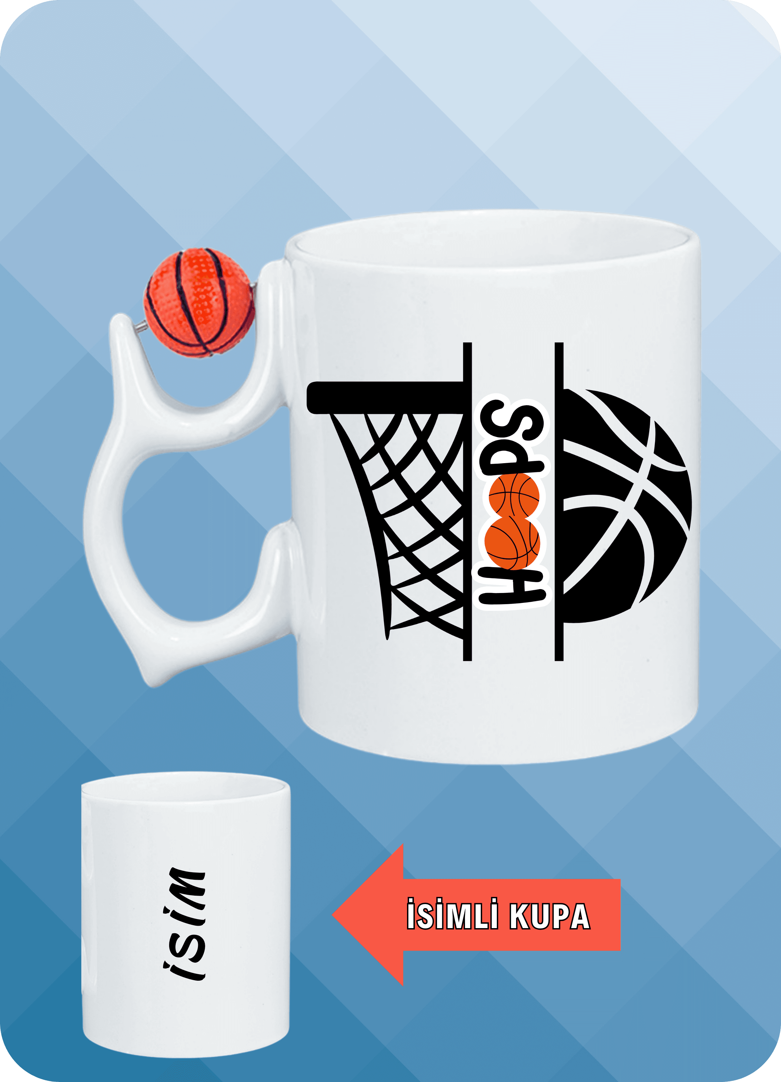 Basketbol Toplu Basket Sever Kupa Bardak Çay Kahve Fincanı-6