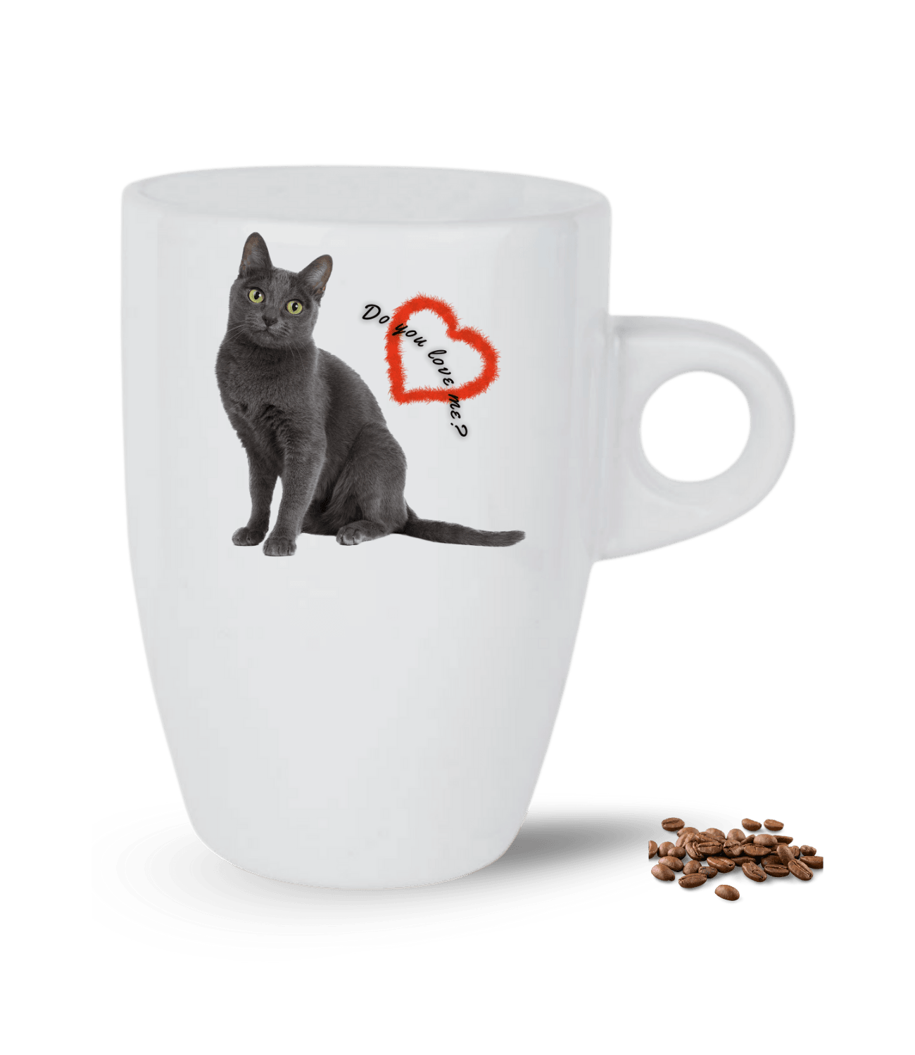 British Kedi Temalı Kedi Sever Baskılı Porselen Latte Kupa Bardak