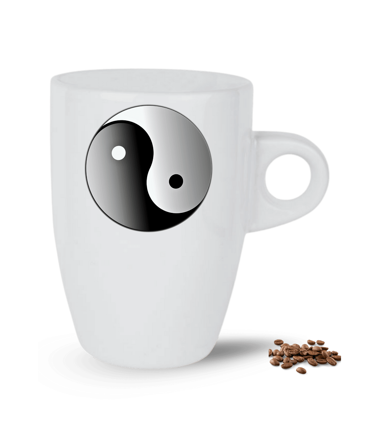 Zodyak Temalı Ying Yang Denge Baskılı Porselen Latte Kupa Bardak