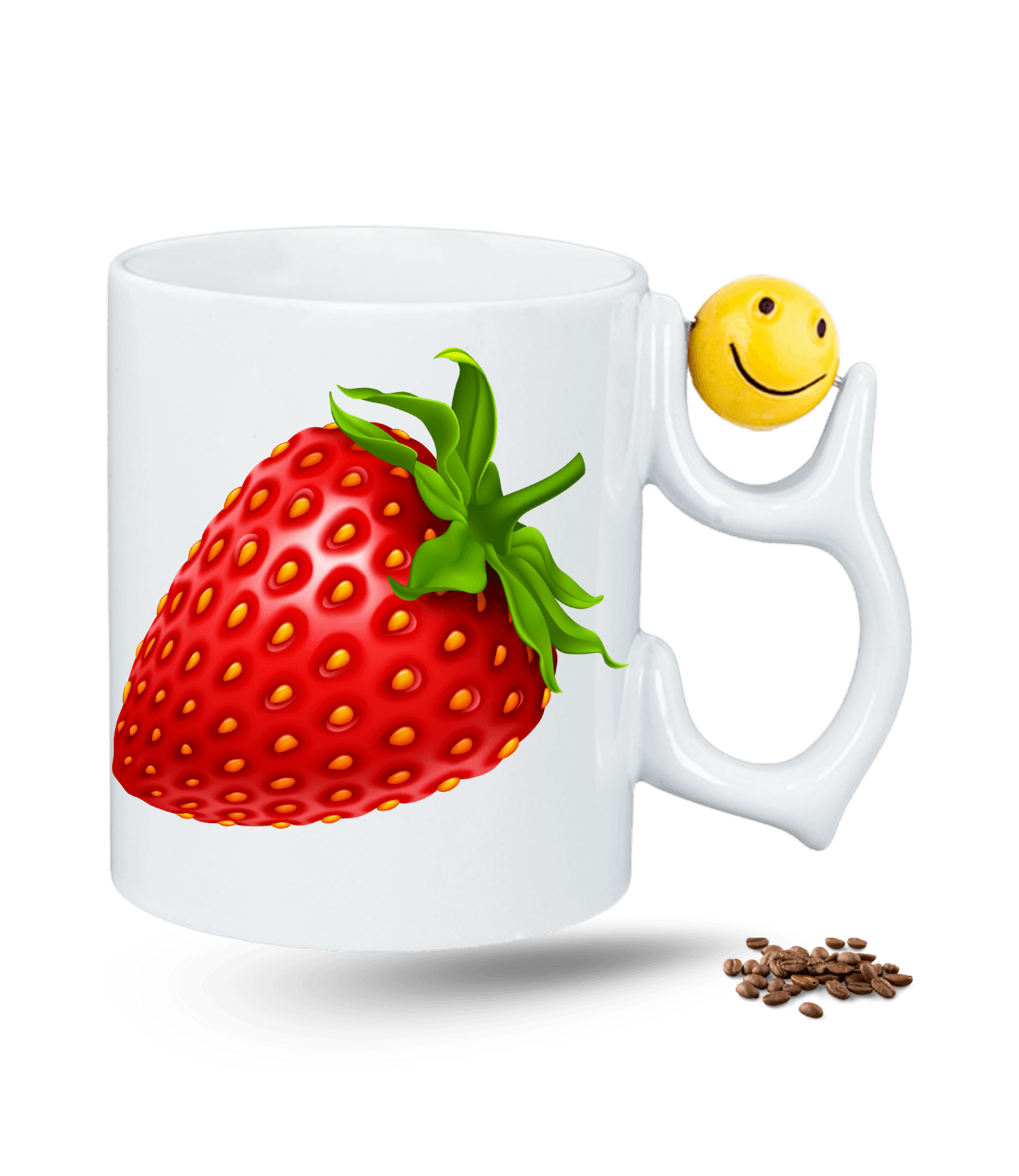 3d Çilek Baskılı Emoji Dönen Toplu Kupa Bardak Çay Kahve Fincanı