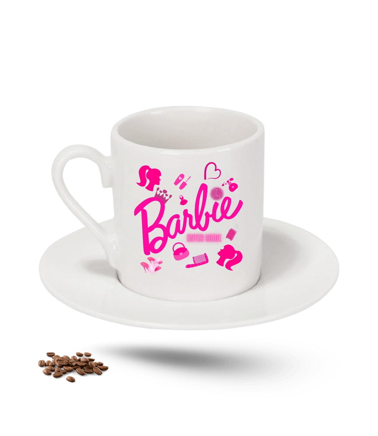 Enter Mode Barbies Baskılı Porselen Türk Kahvesi Fincanı Tekli