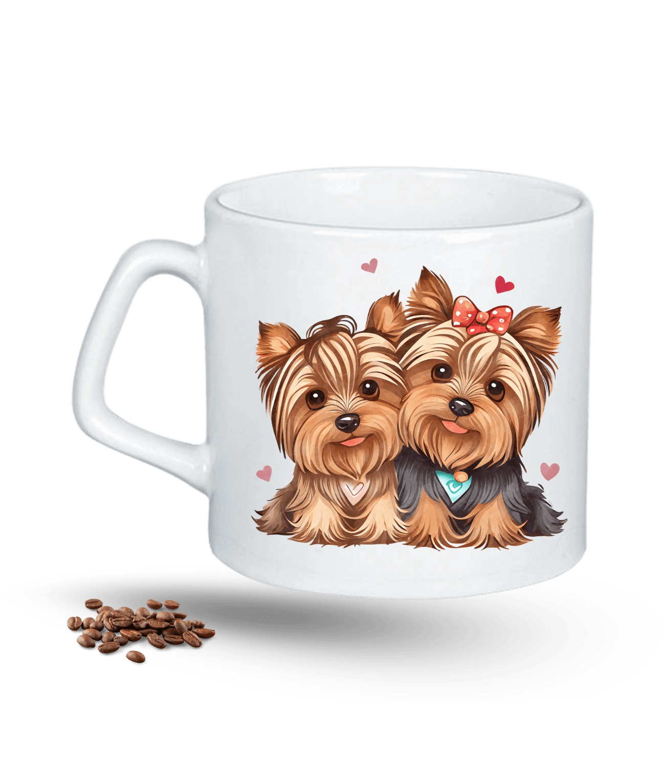 Terrier Cute Köpek Sever Kalpli Baskılı Porselen Afilli Kupa Bardak