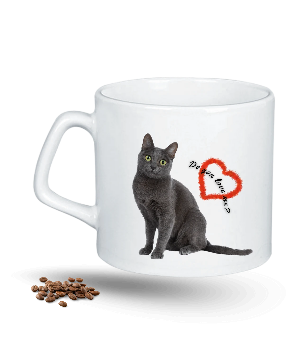 British Kedi Temalı Kedi Sever Baskılı Porselen Afilli Kupa Bardak