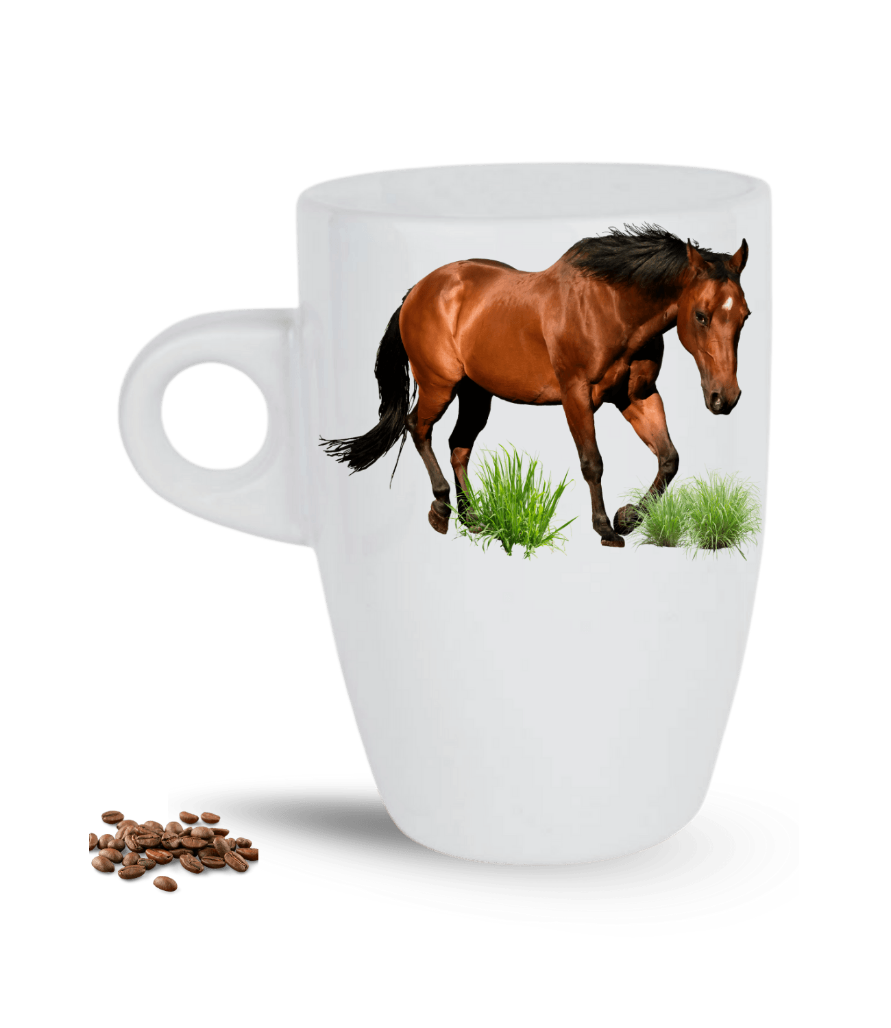 At Temalı At Sever Baskılı Porselen Latte Kupa Bardak